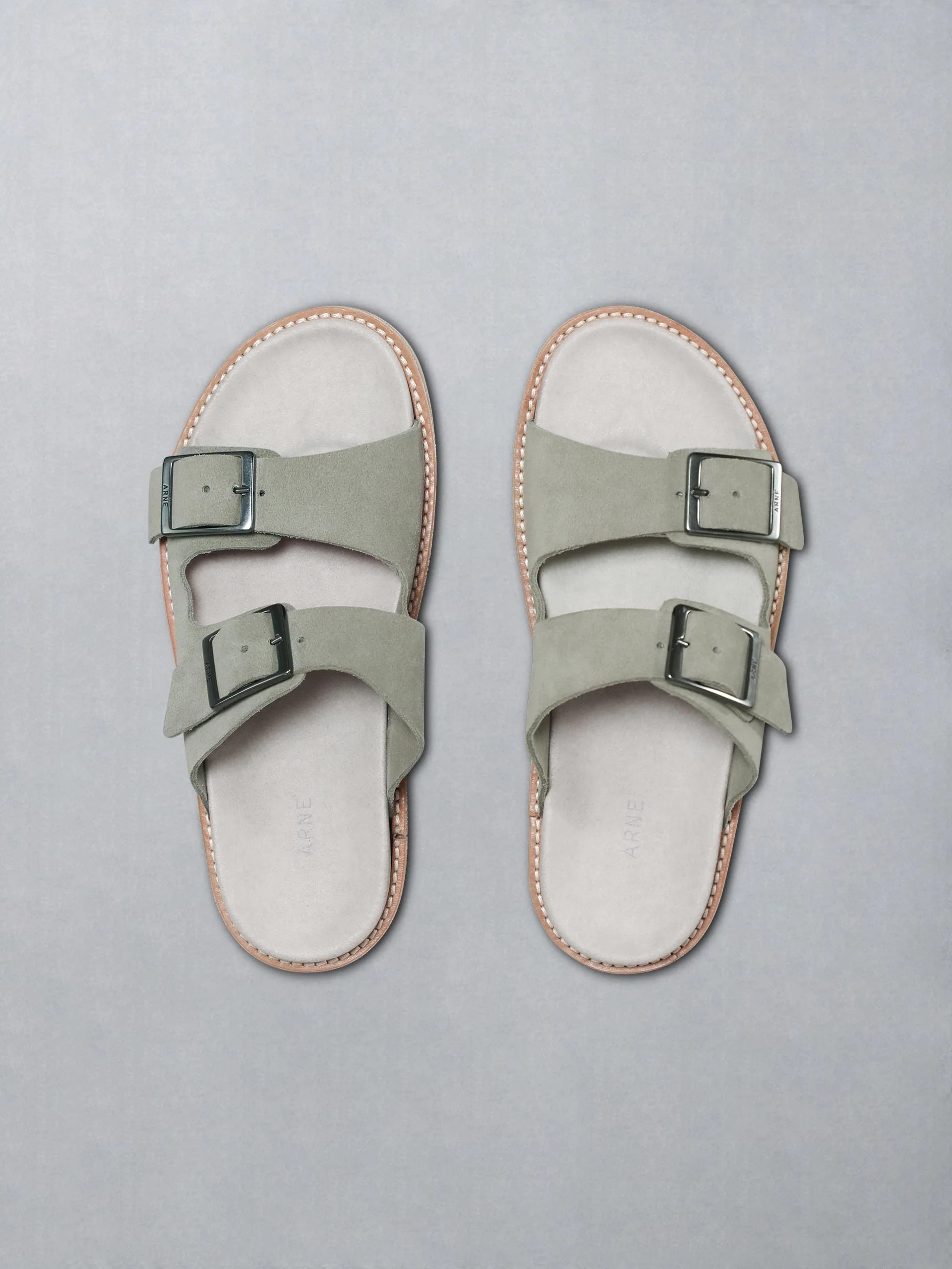 Suede Sandal in Olive - Image 4