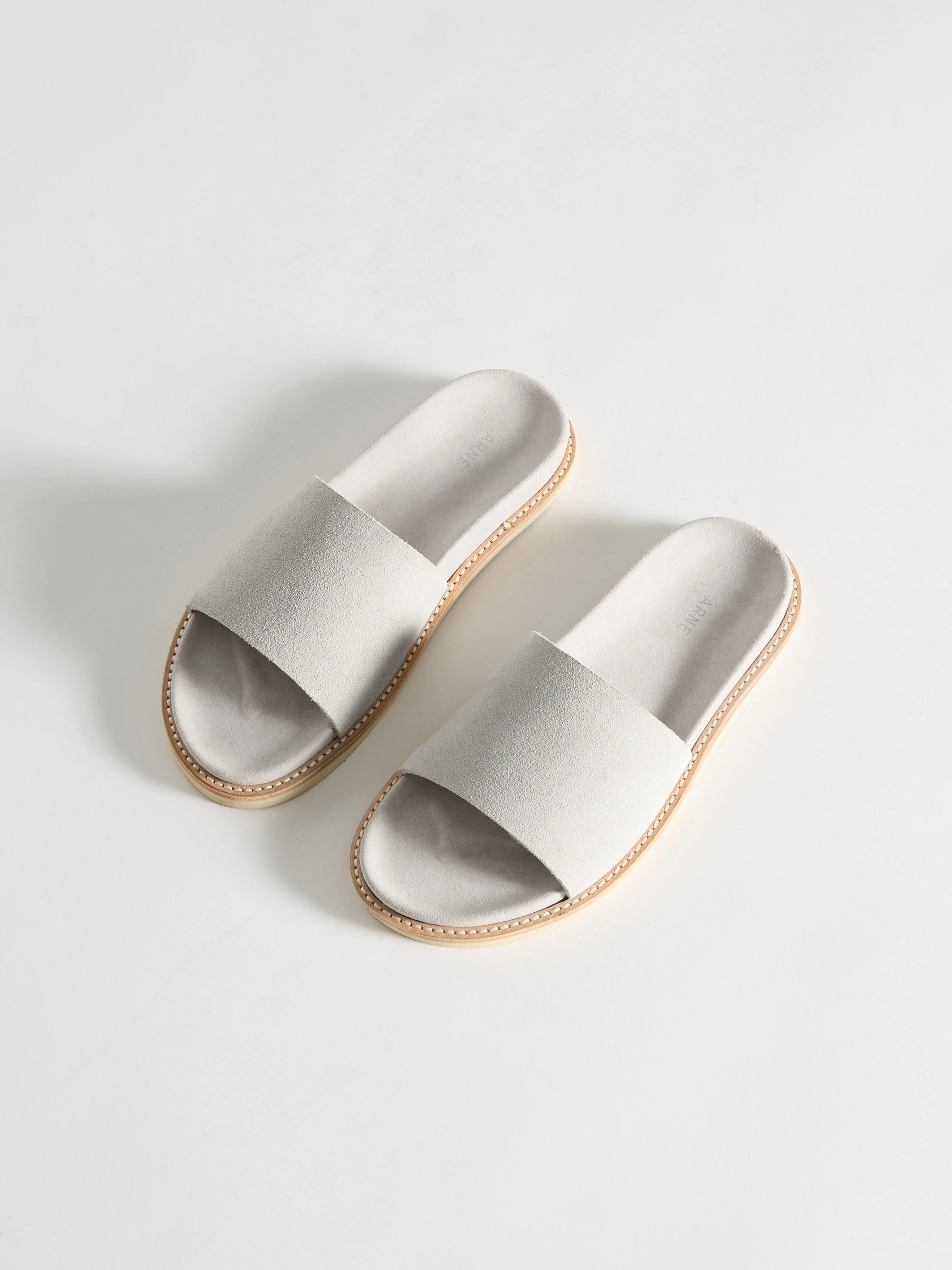 Suede Slides in Grey - Image 2