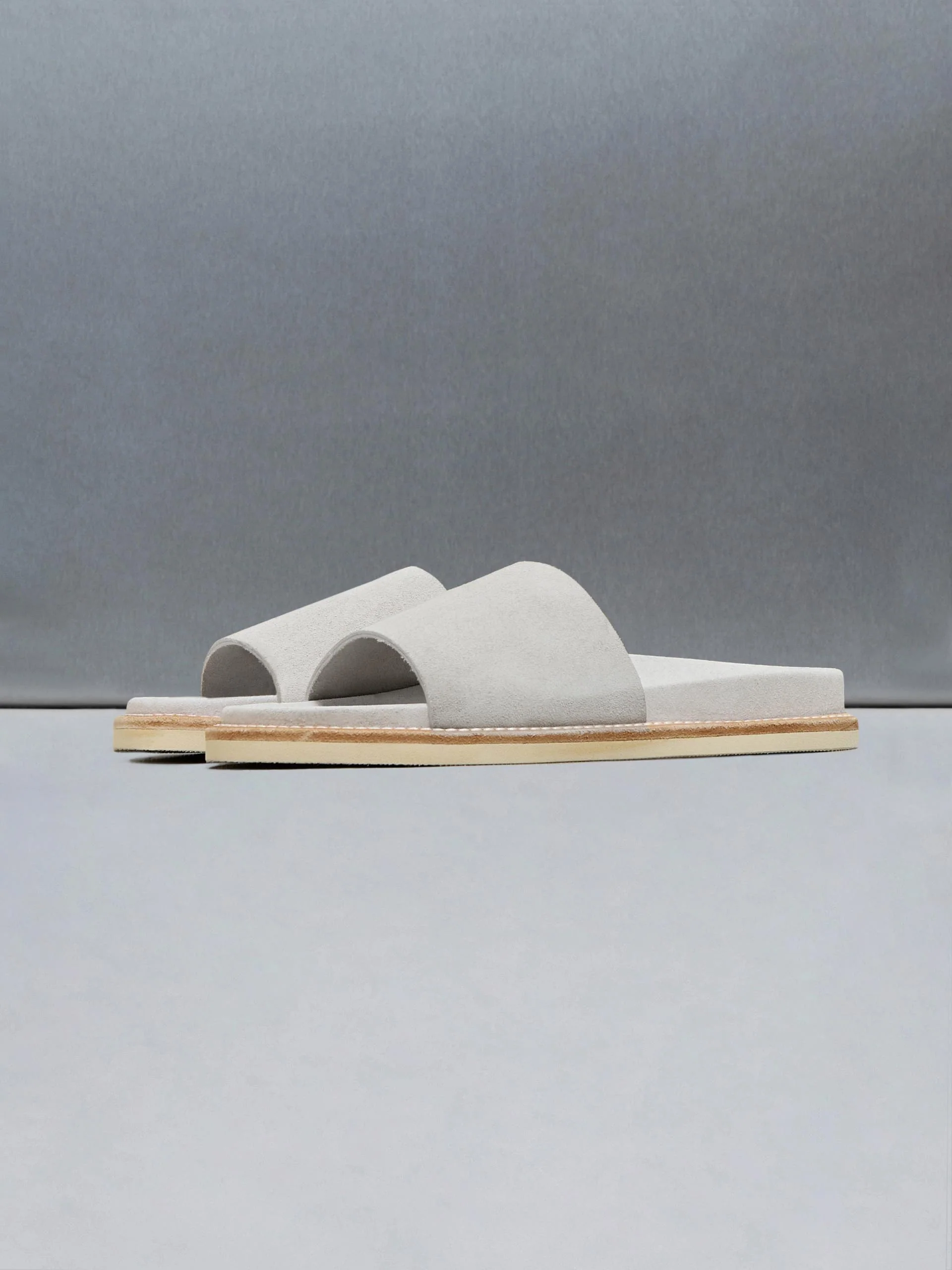 Suede Slides in Grey - Image 3
