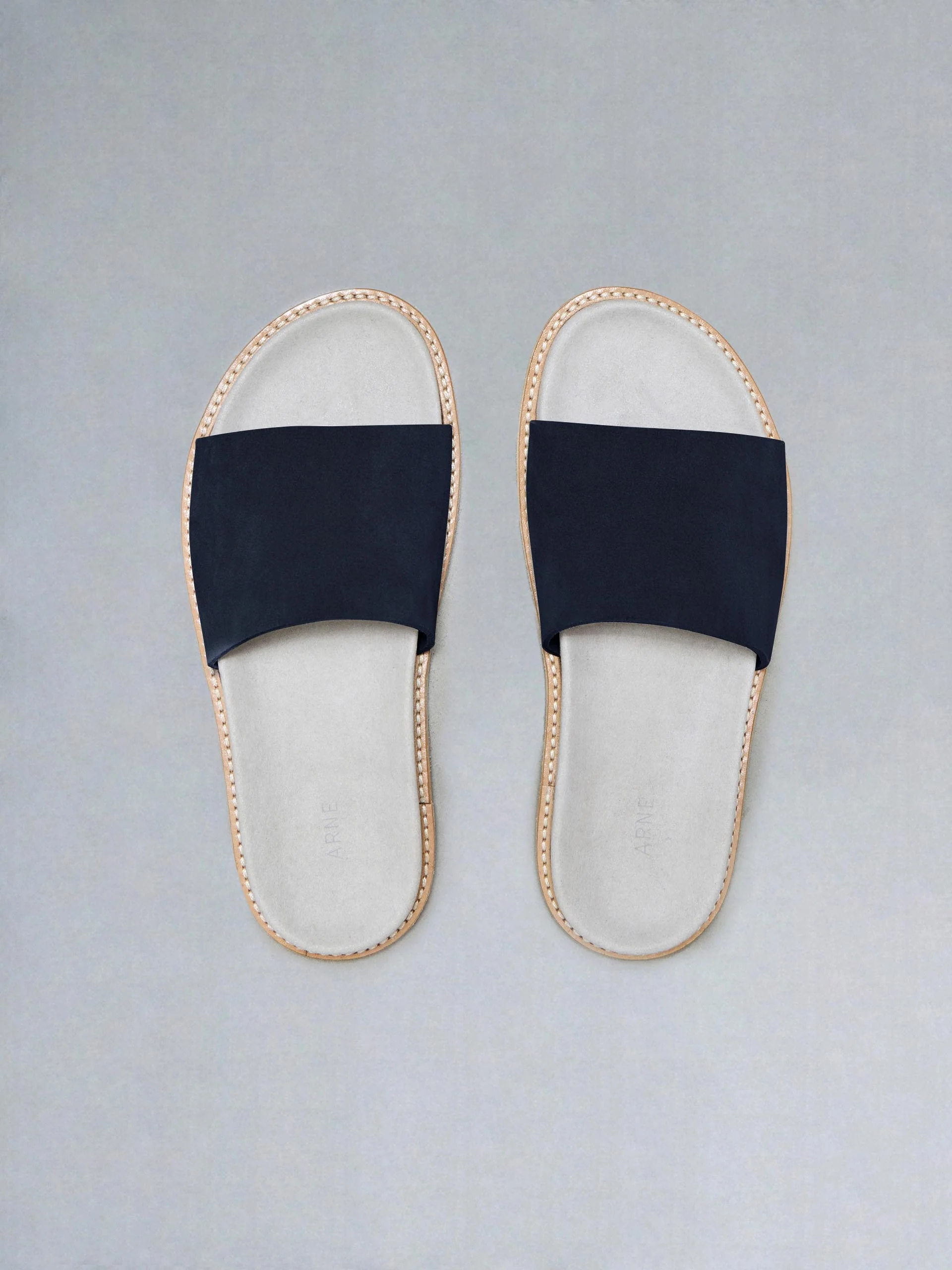 Suede Slides in Navy - Image 5