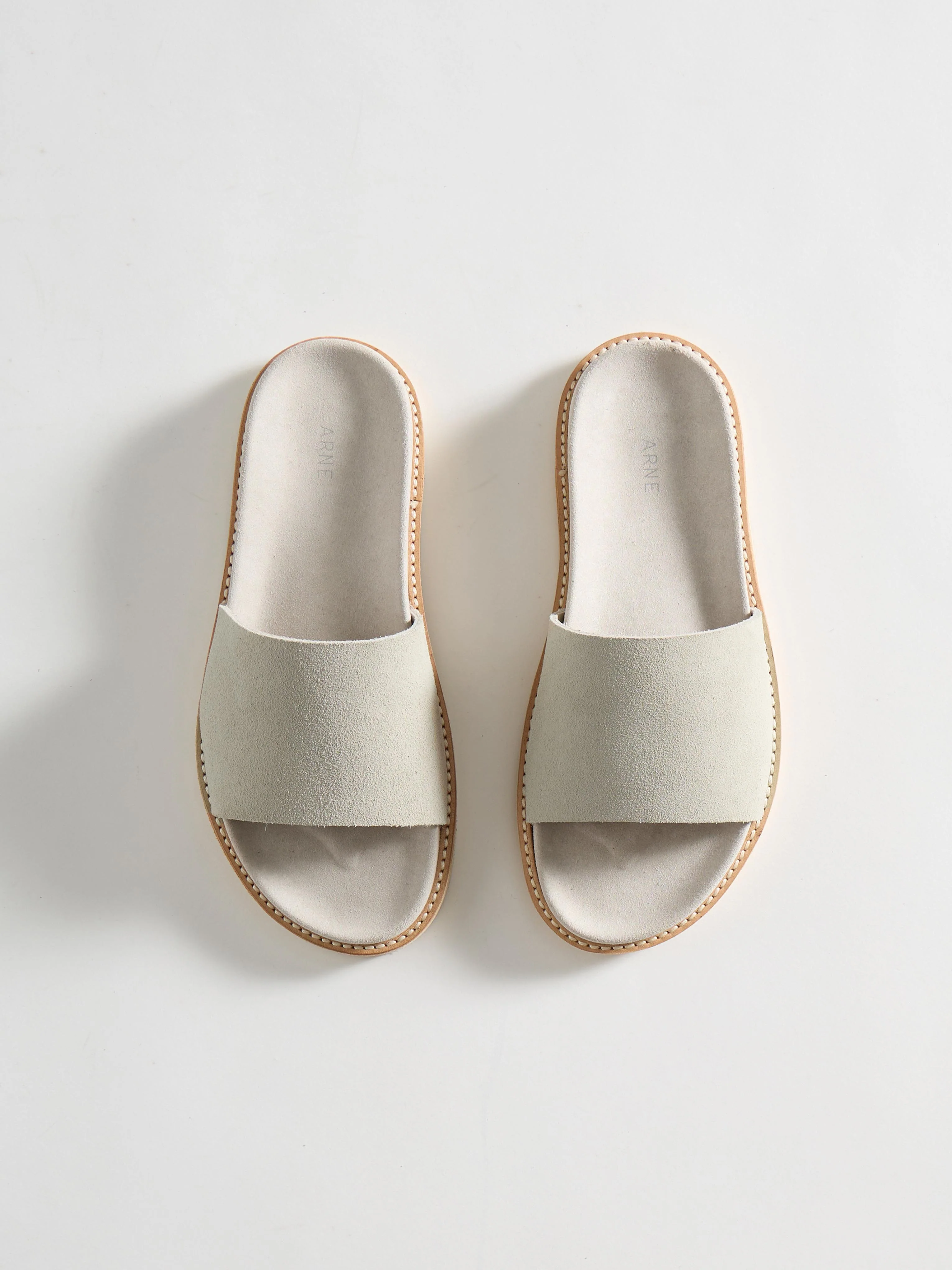 Suede Slides in Stone - Image 2