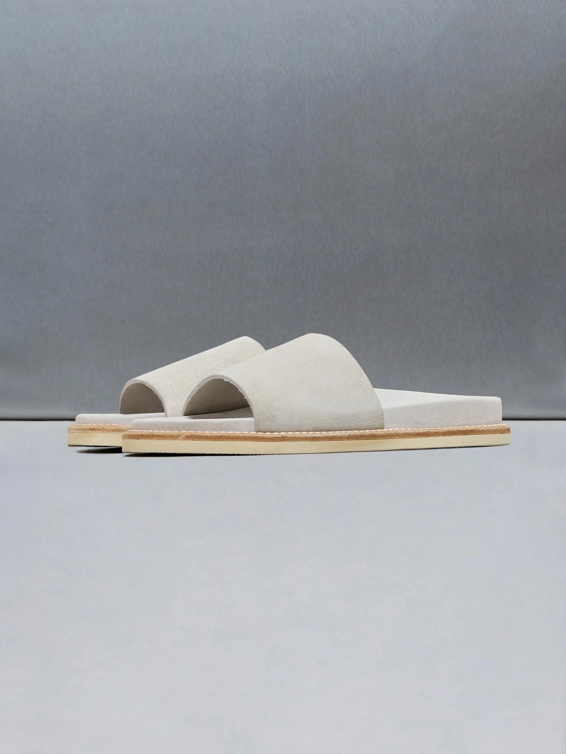Suede Slides in Stone - Image 3