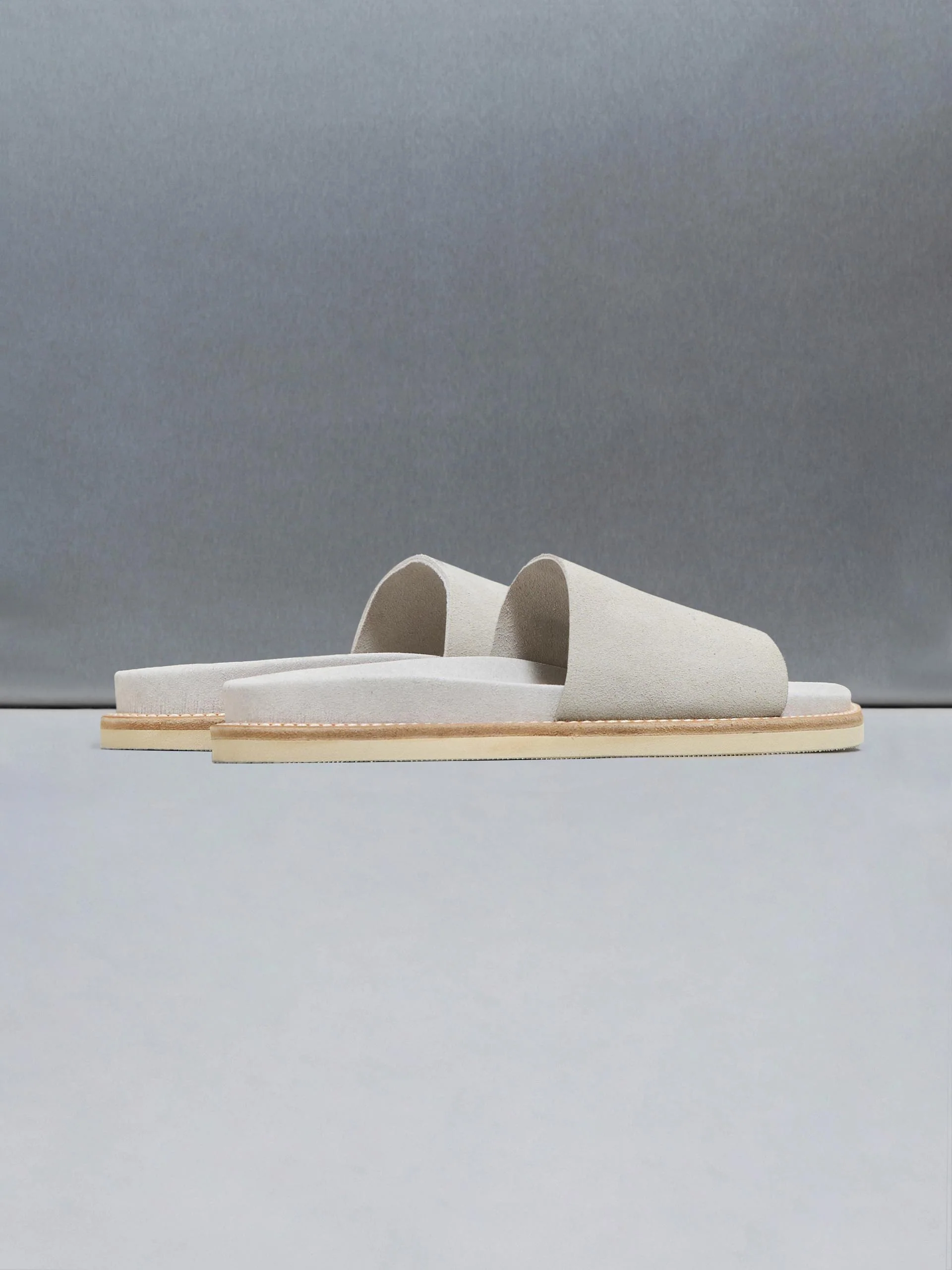 Suede Slides in Stone - Image 4