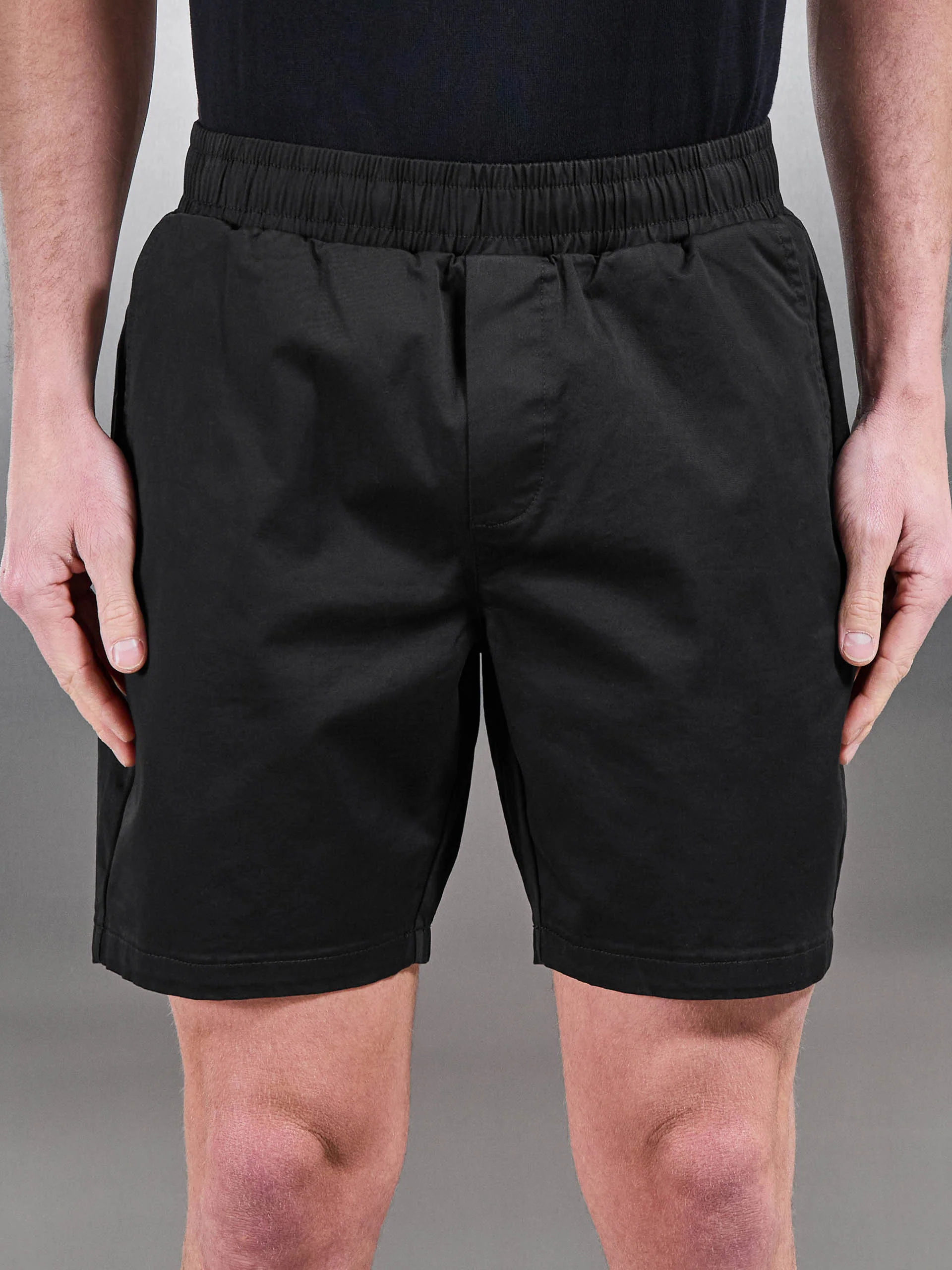 Tailored Chino Drawstring Short in Black - Image 4