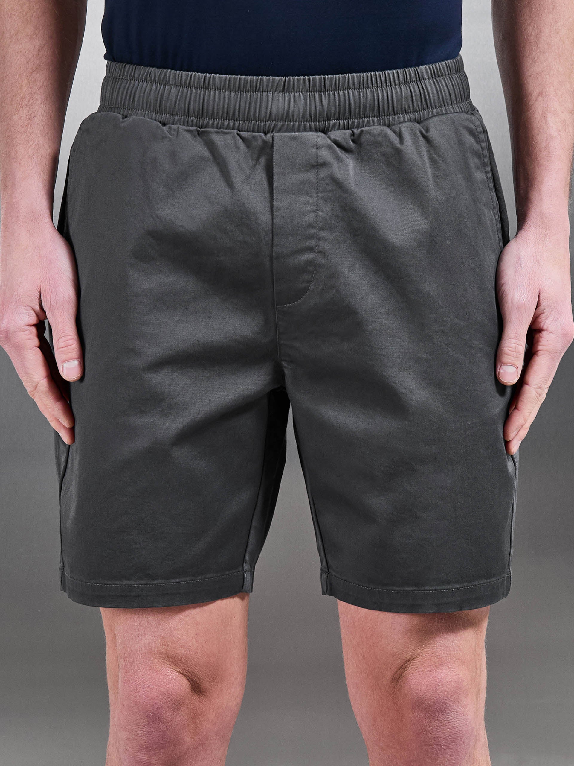 Tailored Chino Drawstring Short in Grey - Image 4