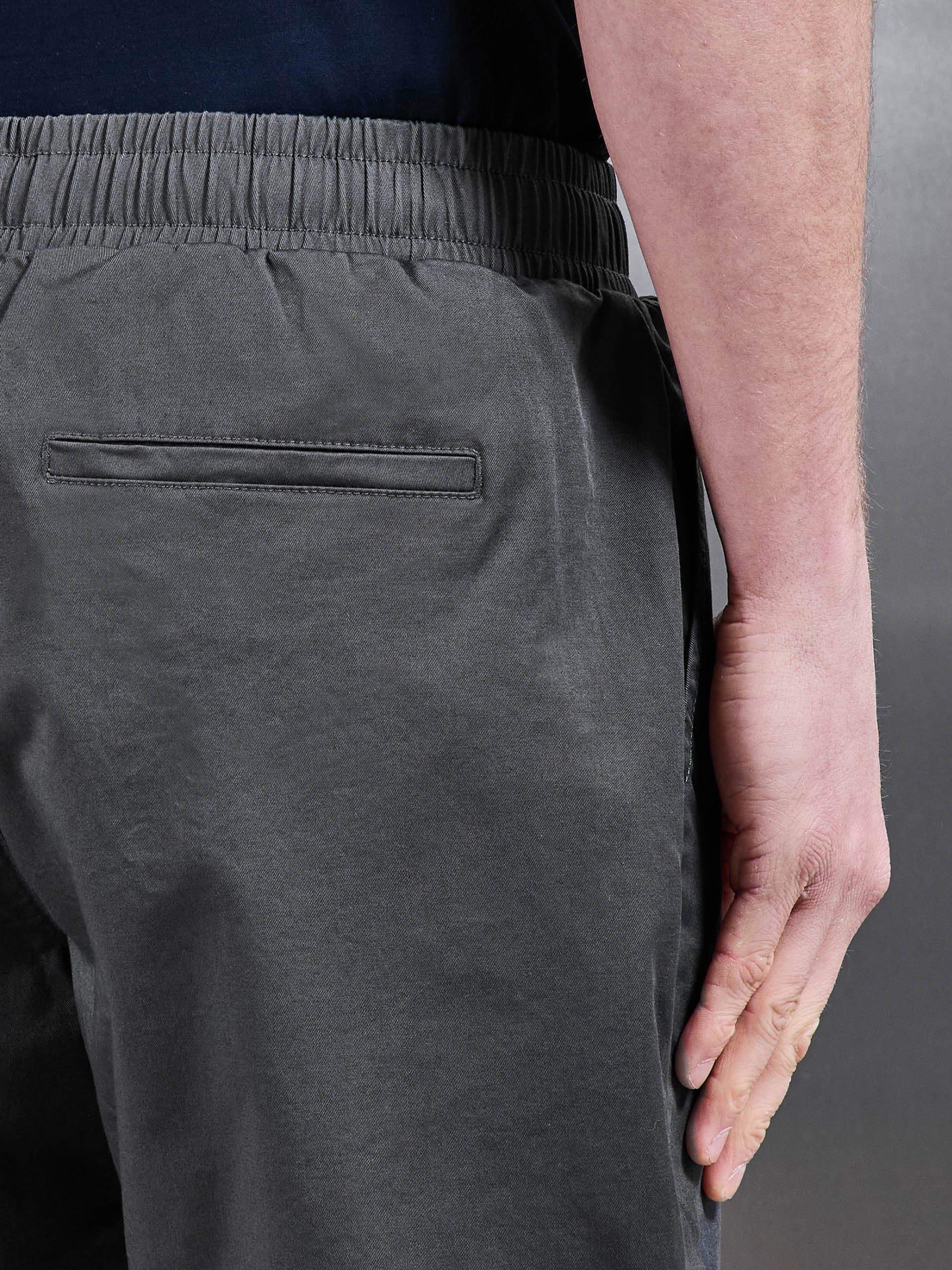 Tailored Chino Drawstring Short in Grey - Image 6