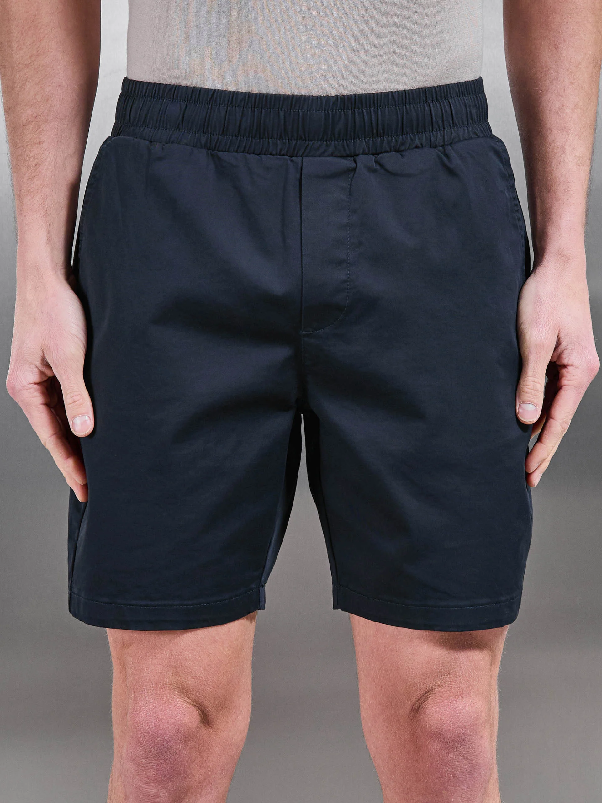 Tailored Chino Drawstring Short in Navy - Image 4