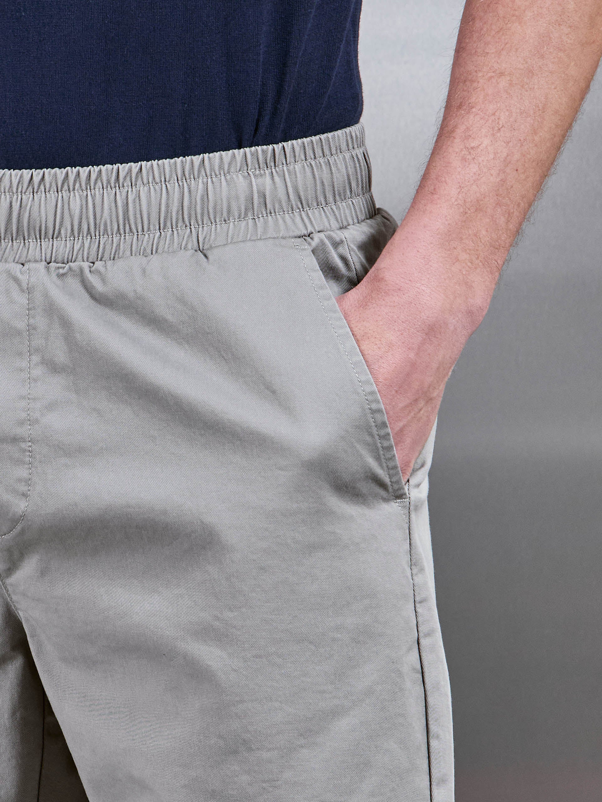Tailored Chino Drawstring Short in Stone - Image 5