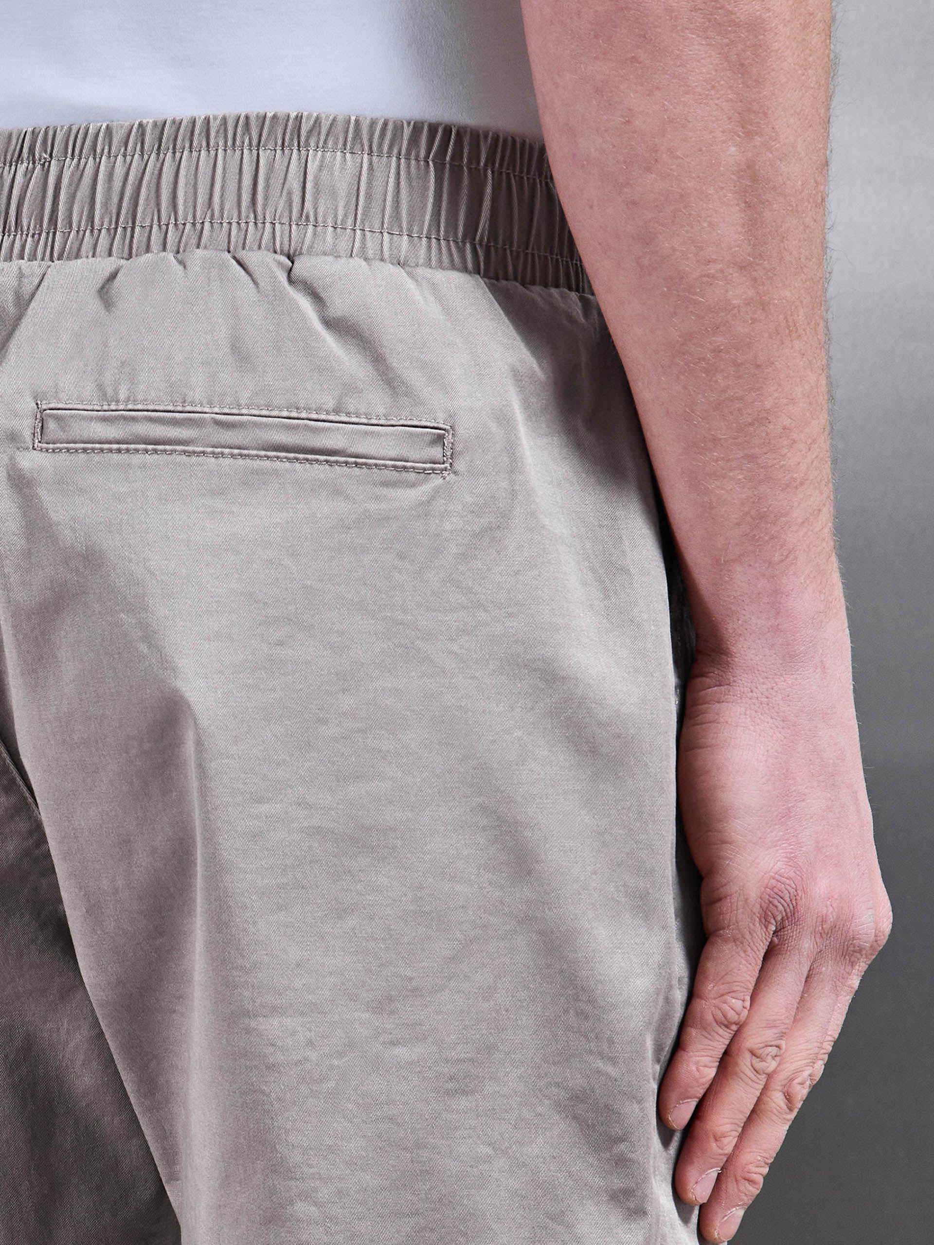 Tailored Chino Drawstring Short in Taupe - Image 6
