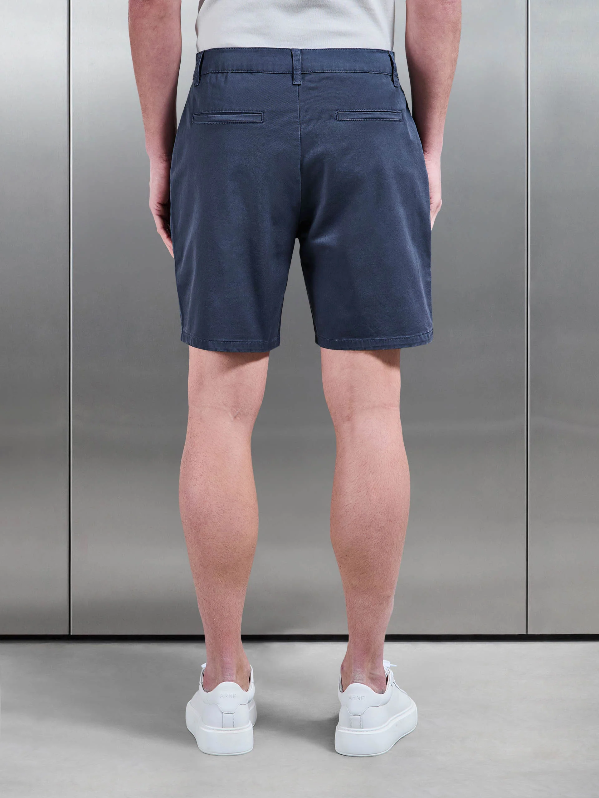 Tailored Chino Short in Air Force Blue - Image 3