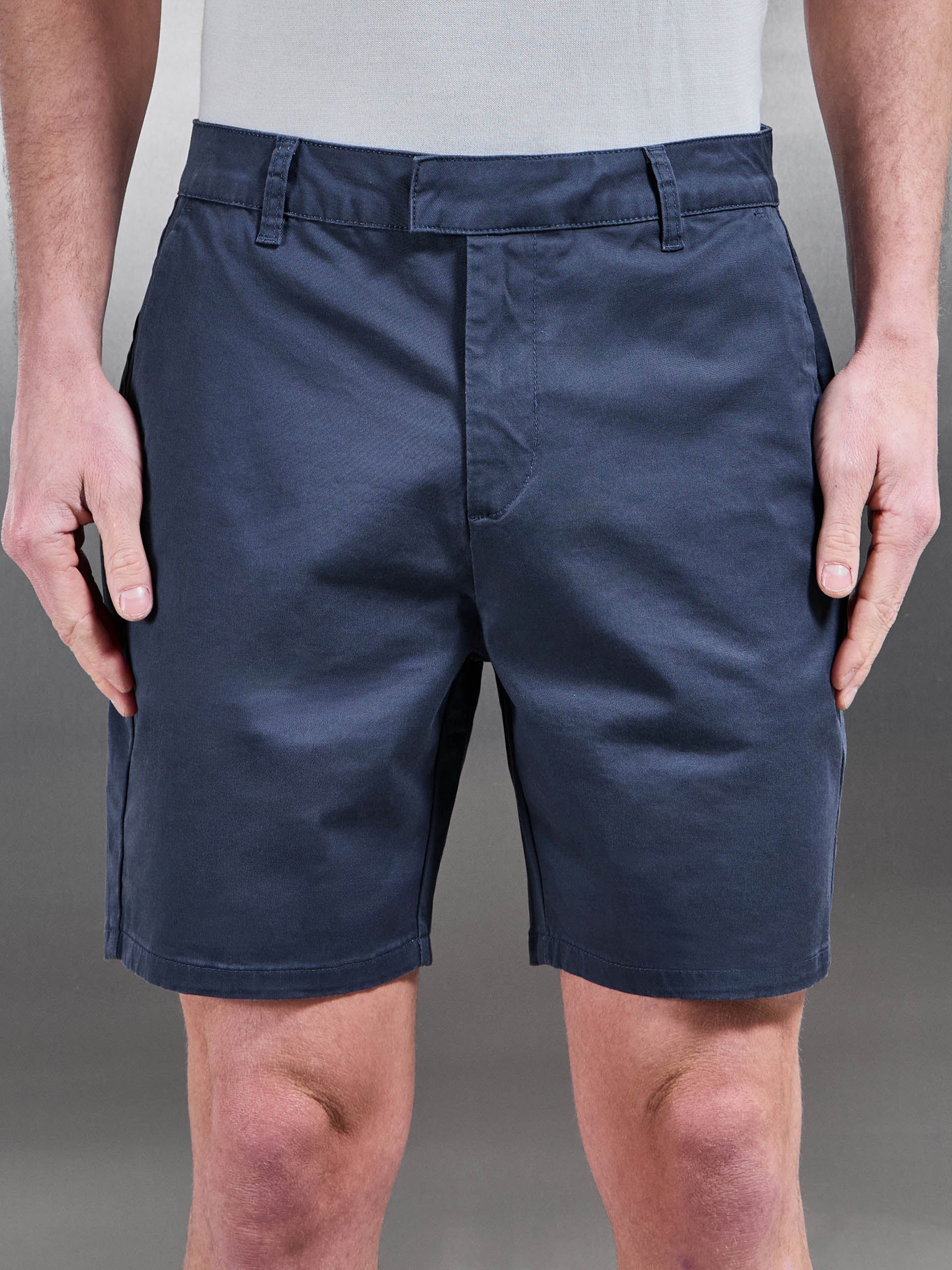 Tailored Chino Short in Air Force Blue - Image 4