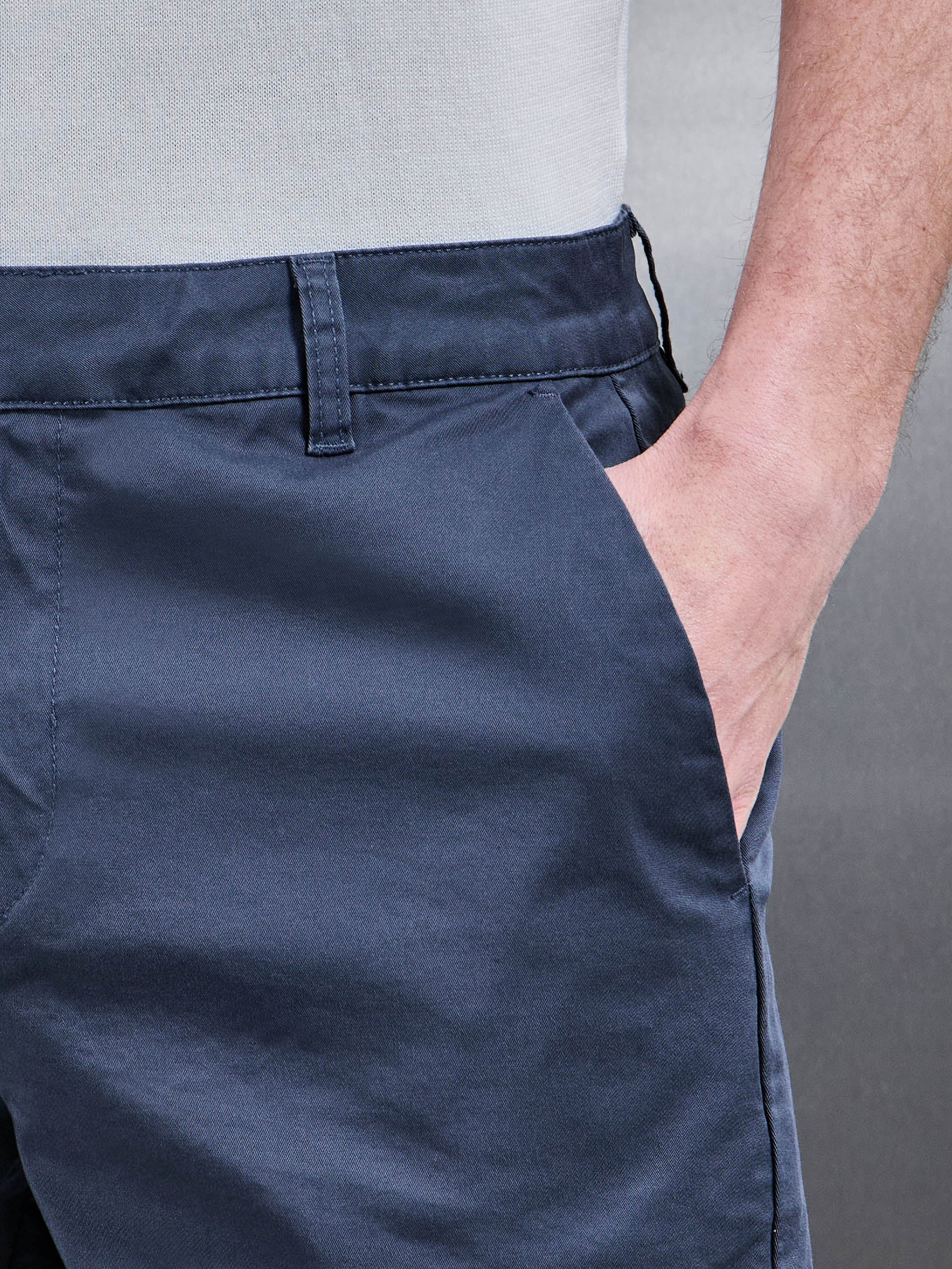 Tailored Chino Short in Air Force Blue - Image 5