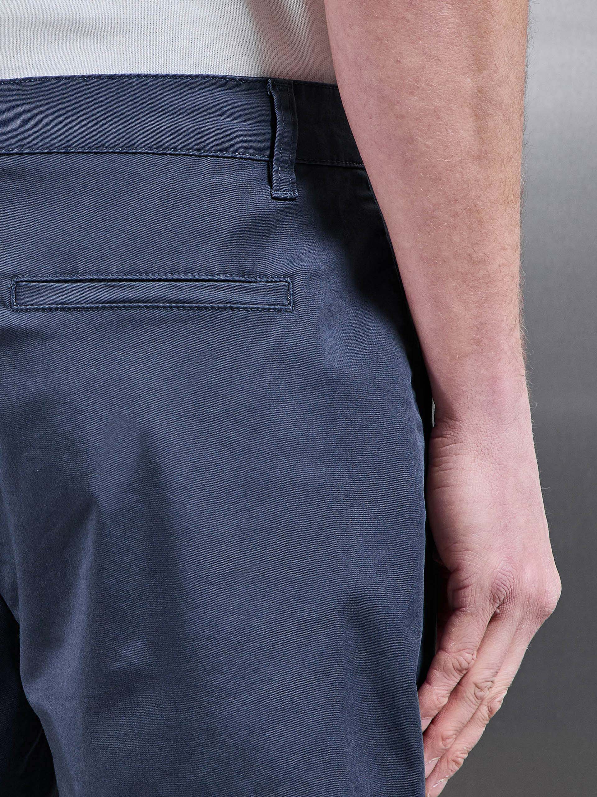Tailored Chino Short in Air Force Blue - Image 6
