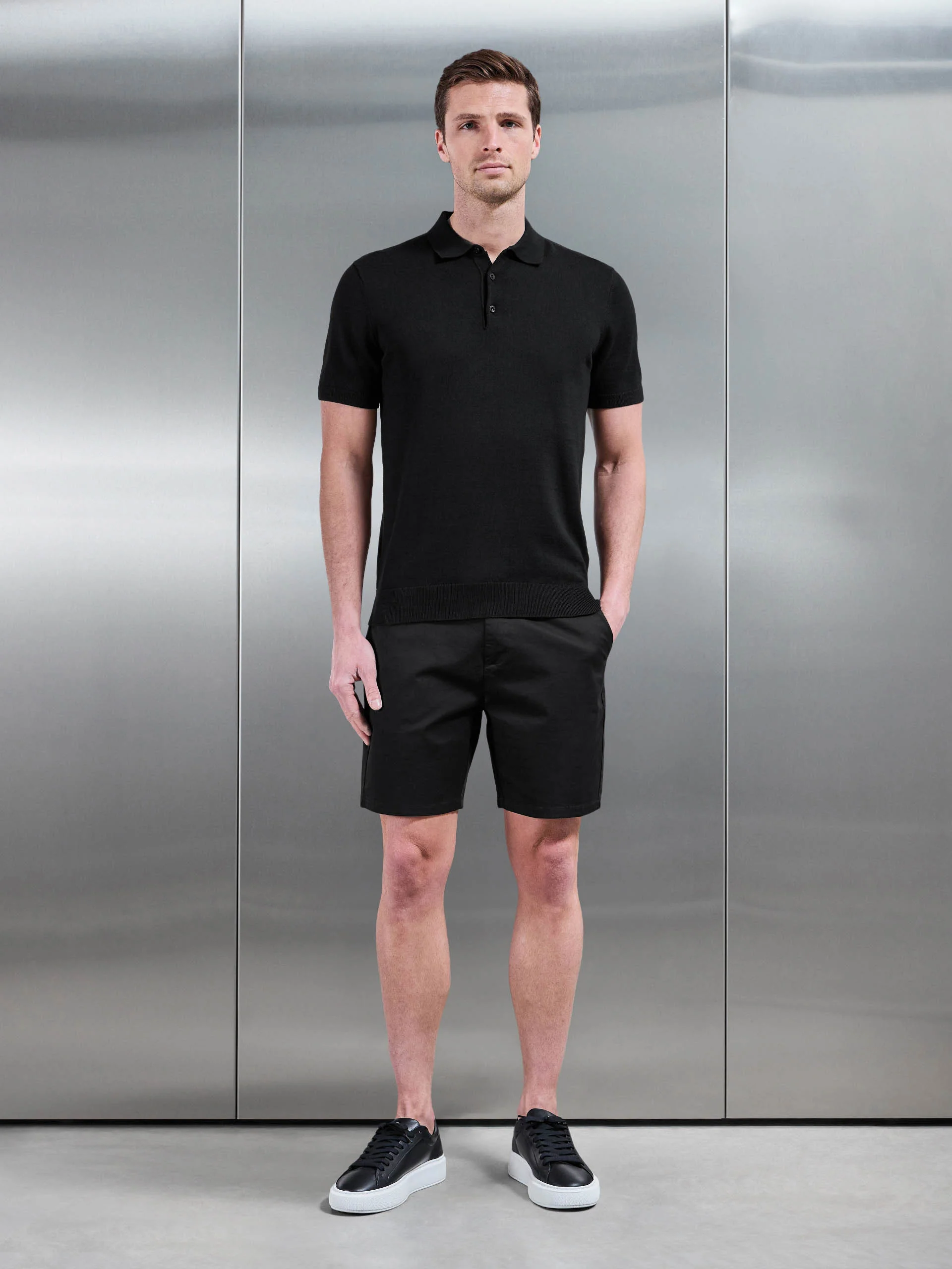 Tailored Chino Short in Black - Image 2