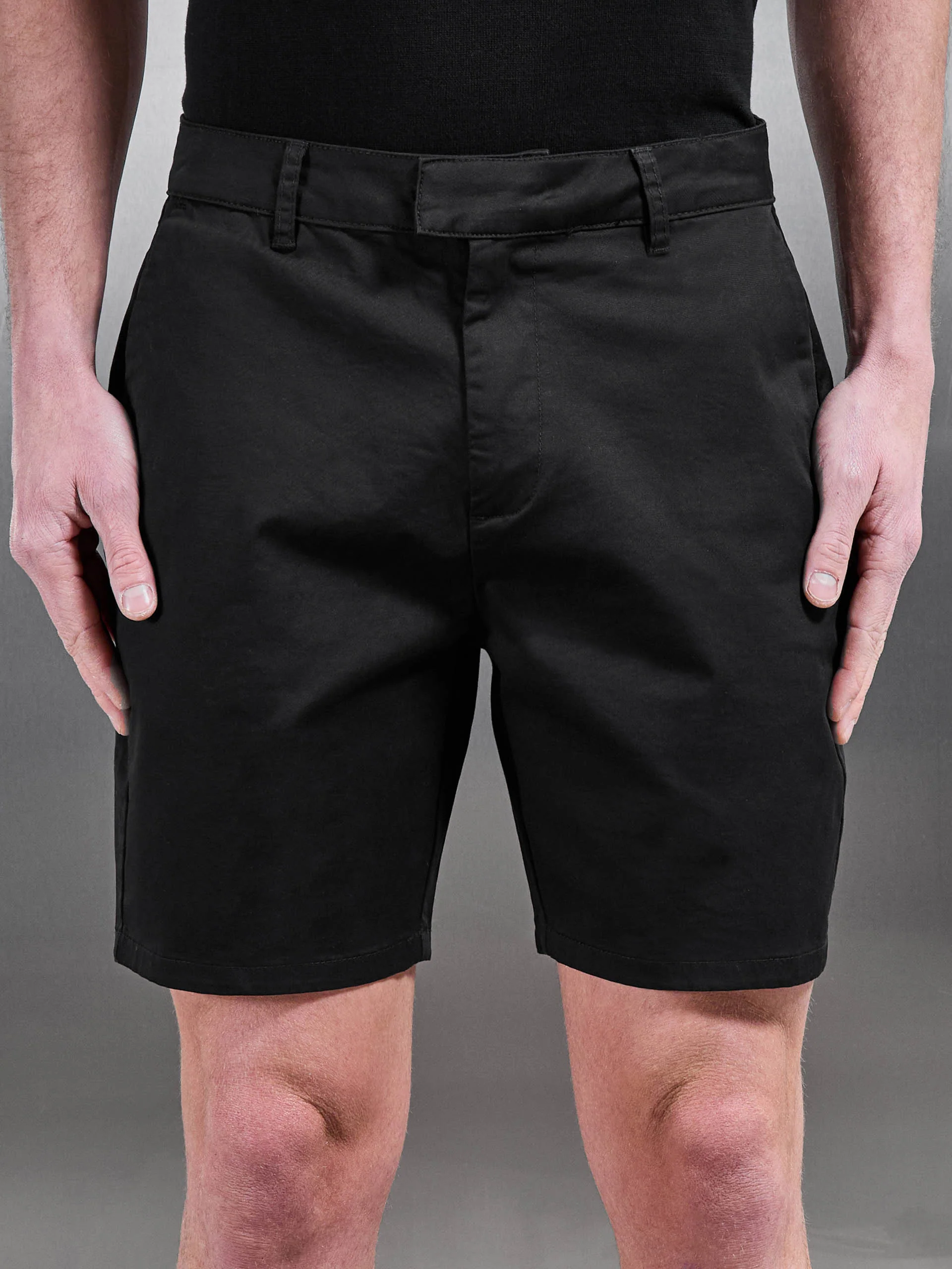 Tailored Chino Short in Black - Image 4