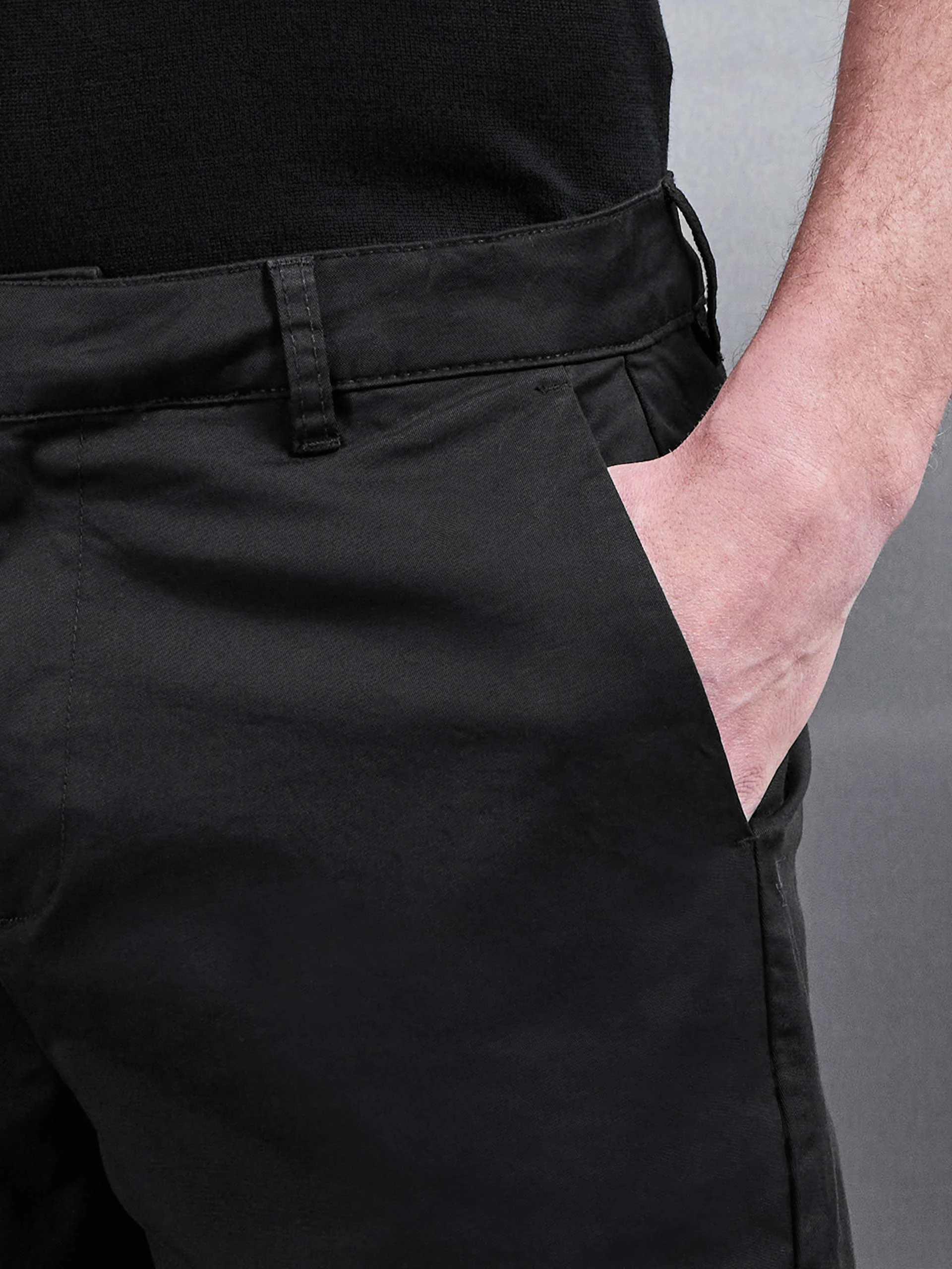 Tailored Chino Short in Black - Image 5