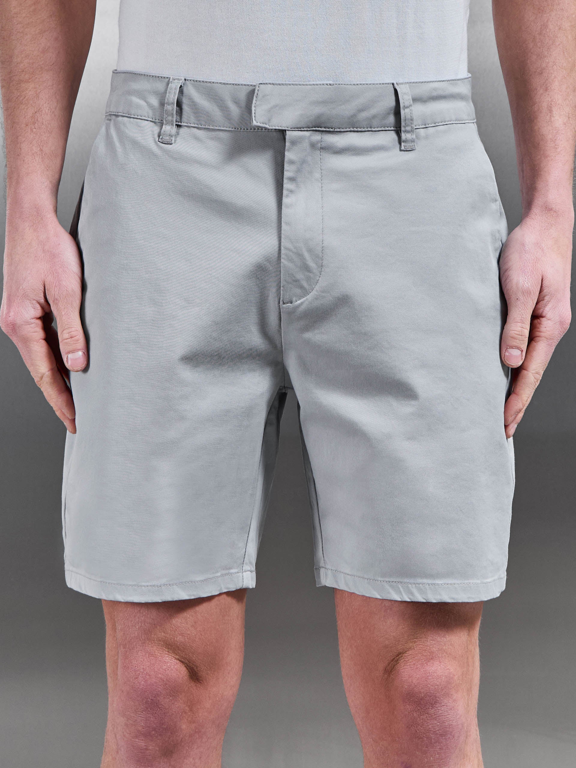 Tailored Chino Short in Mid Grey - Image 4