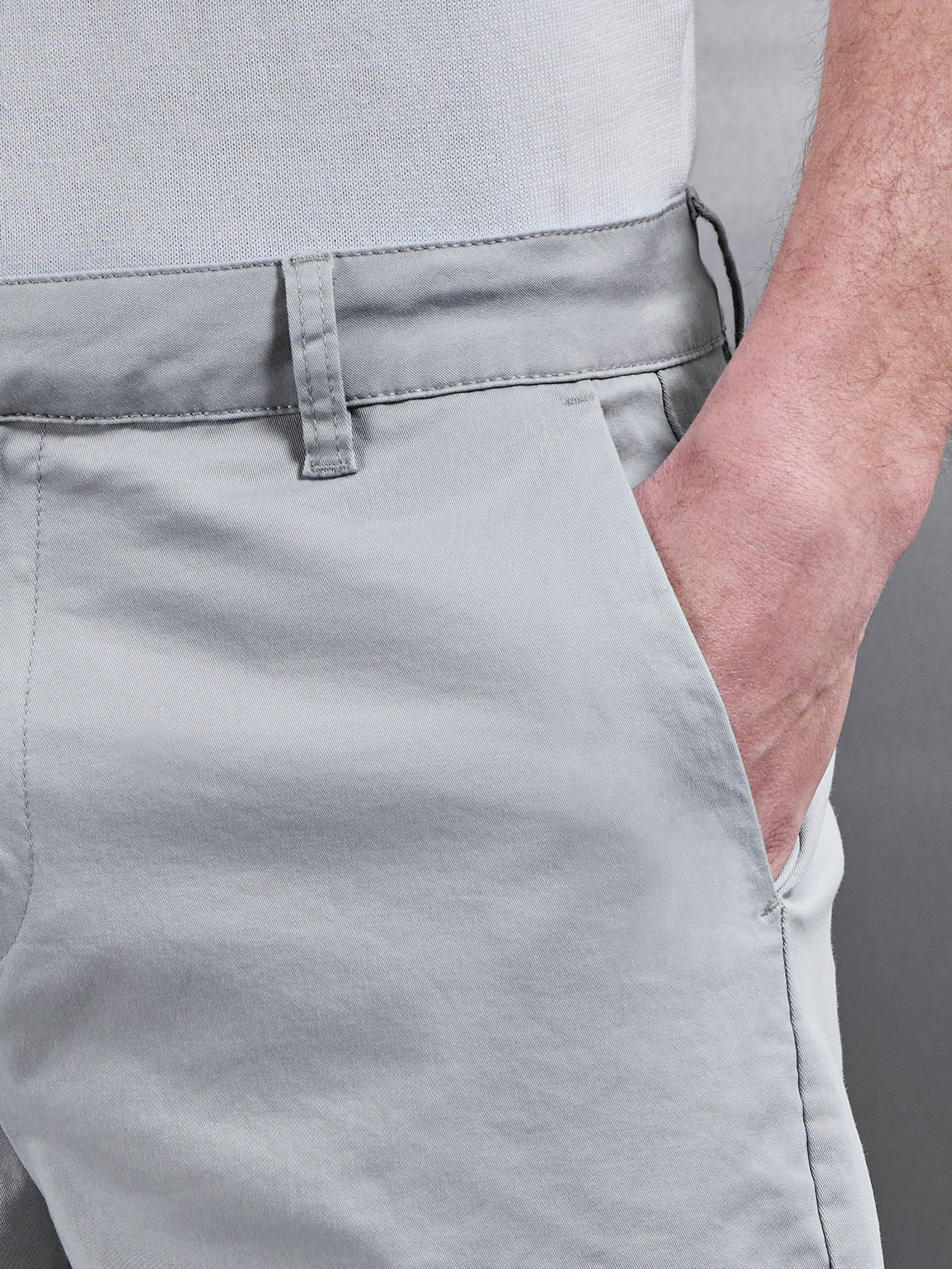 Tailored Chino Short in Mid Grey - Image 5