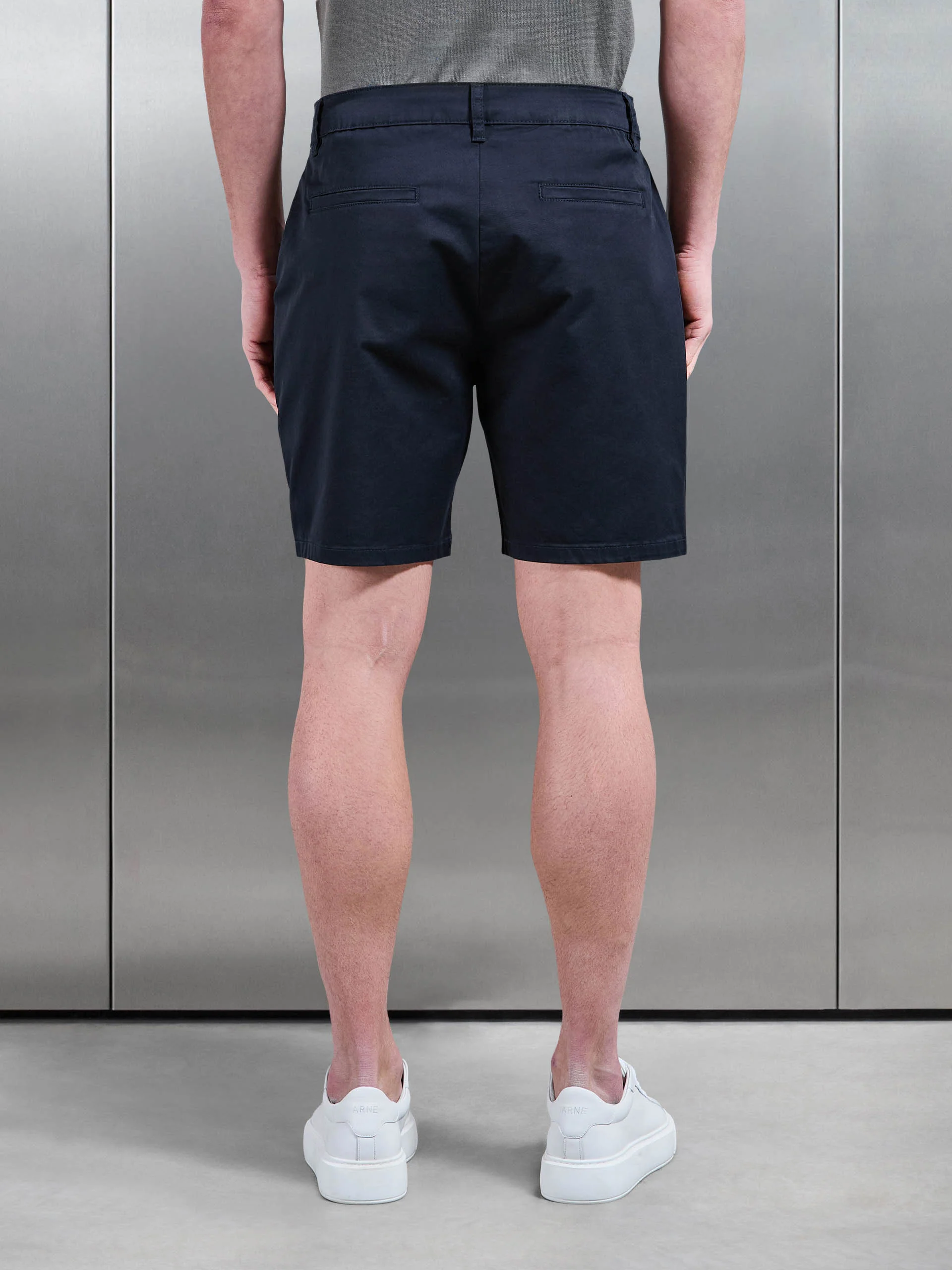 Tailored Chino Short in Navy - Image 3