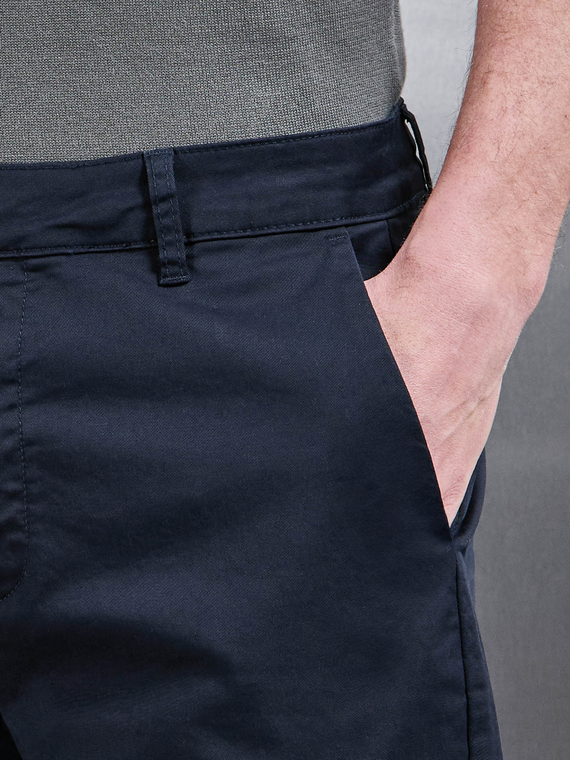 Tailored Chino Short in Navy - Image 5
