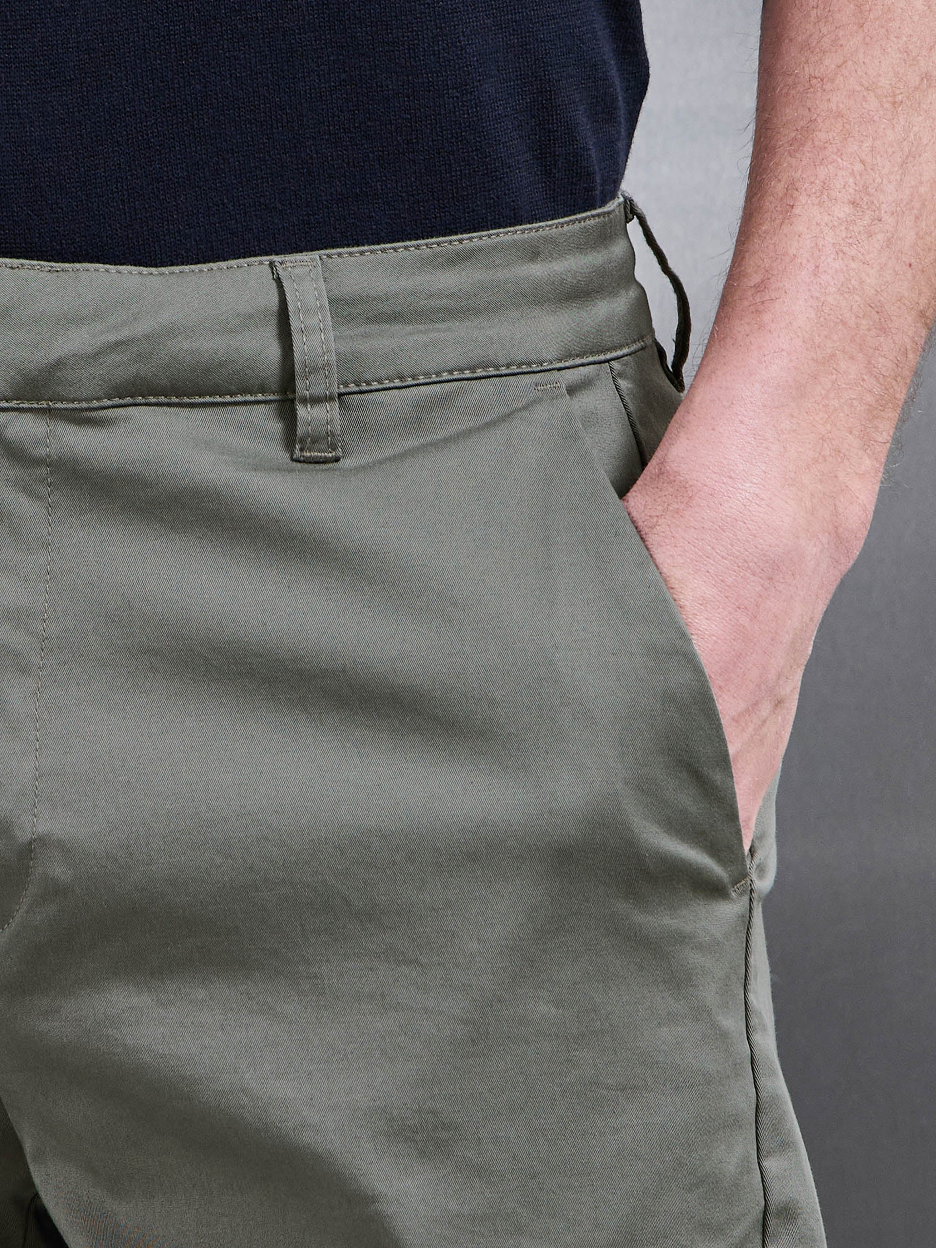 Tailored Chino Short in Olive - Image 5