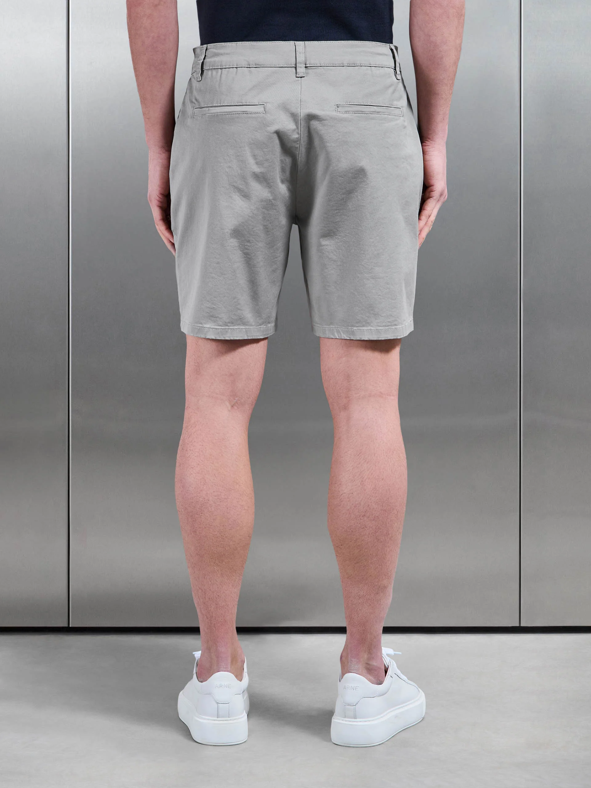 Tailored Chino Short in Stone - Image 3