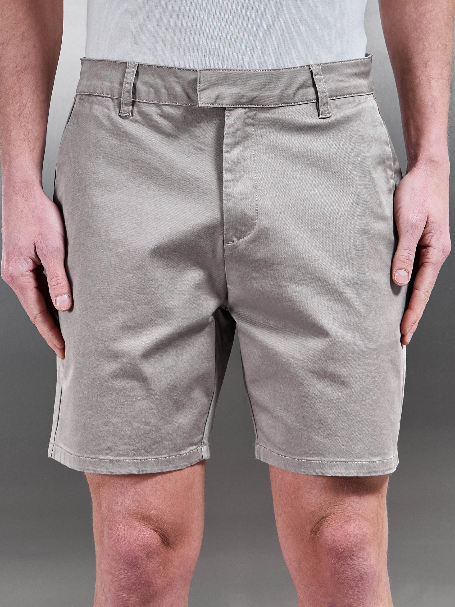 Tailored Chino Short in Taupe - Image 4