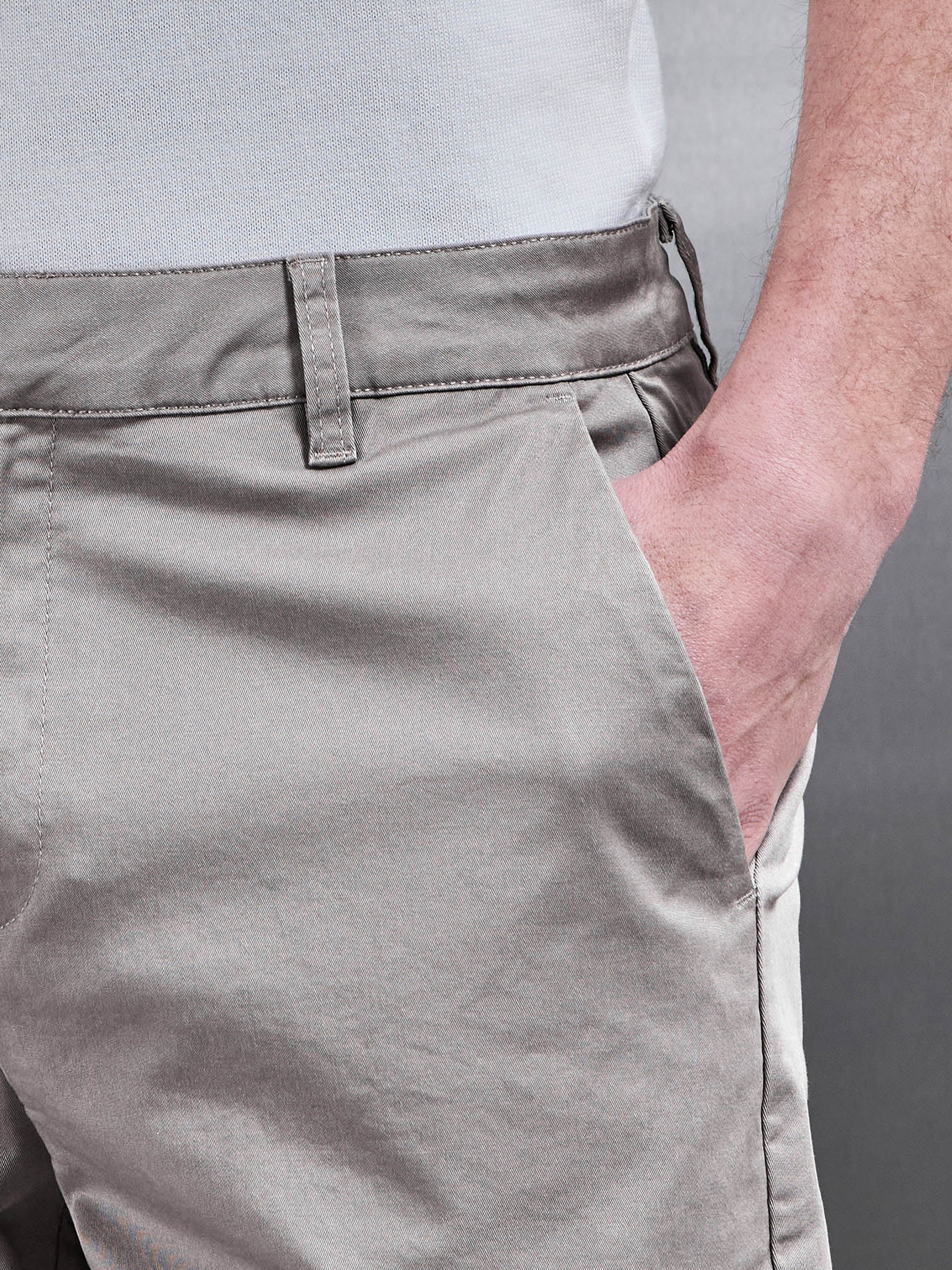 Tailored Chino Short in Taupe - Image 5