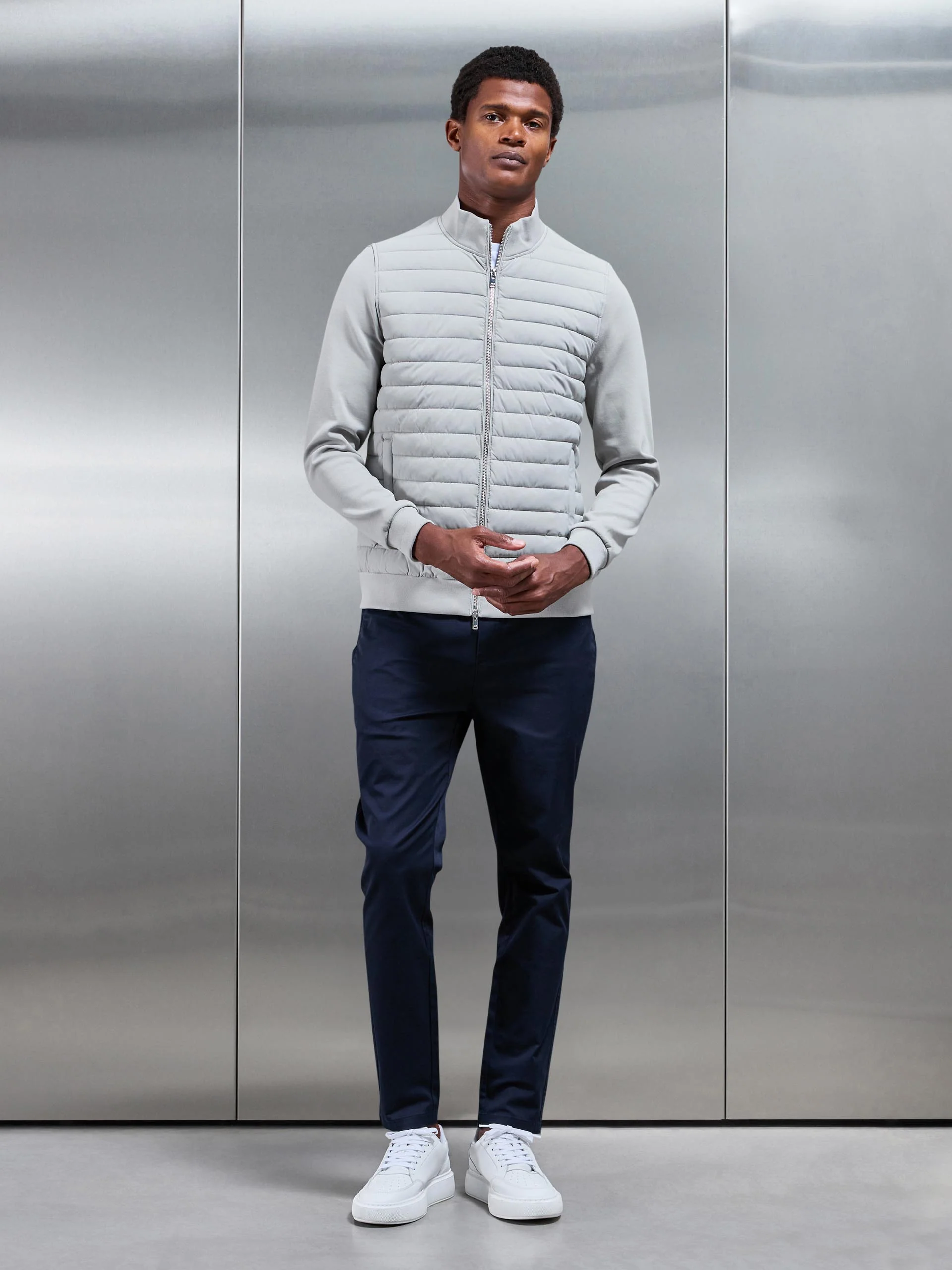 Tailored Drawstring Chino Trouser in Navy - Image 2