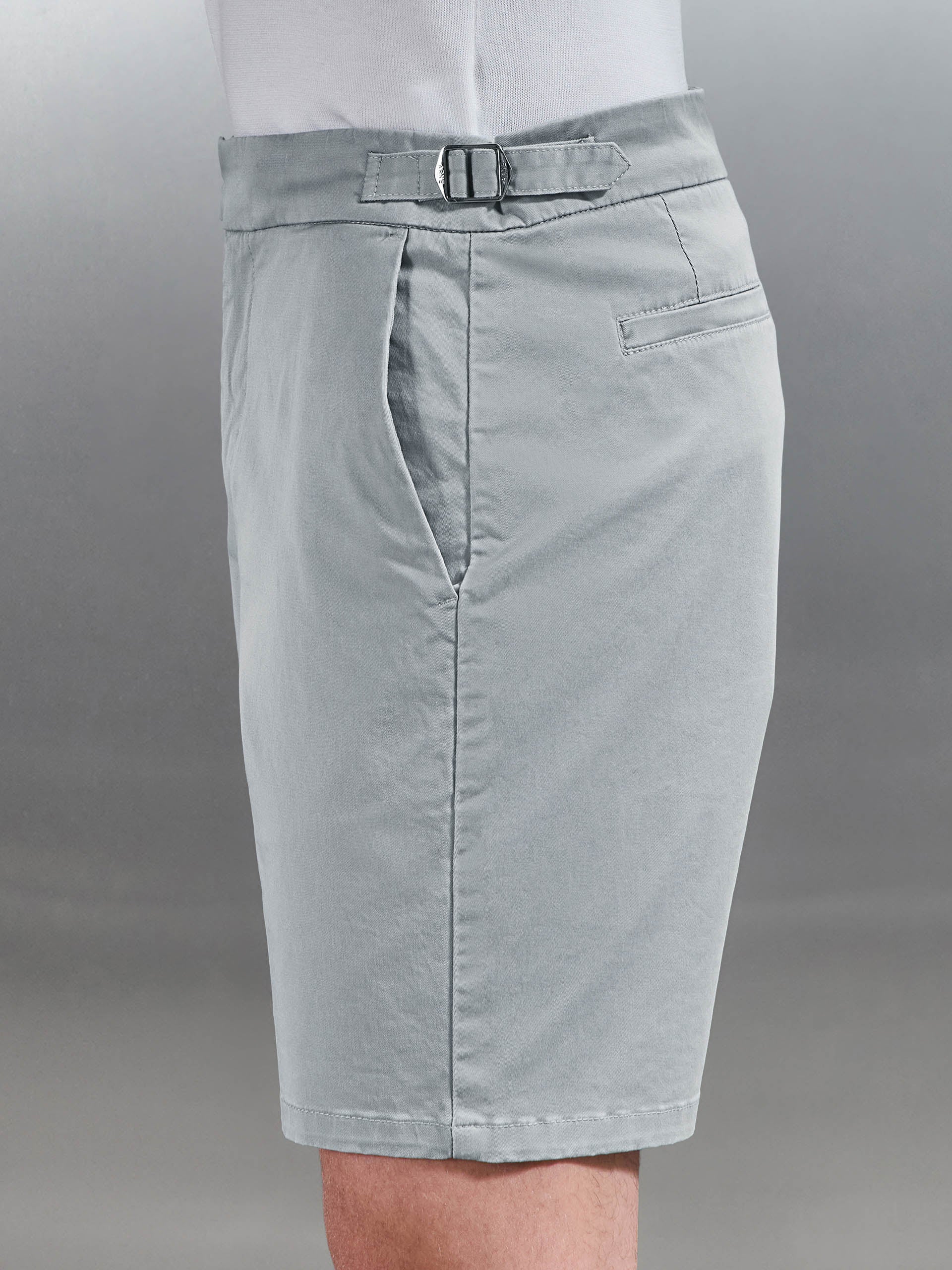 Tailored Side Adjuster Chino Short in Stone - Image 6