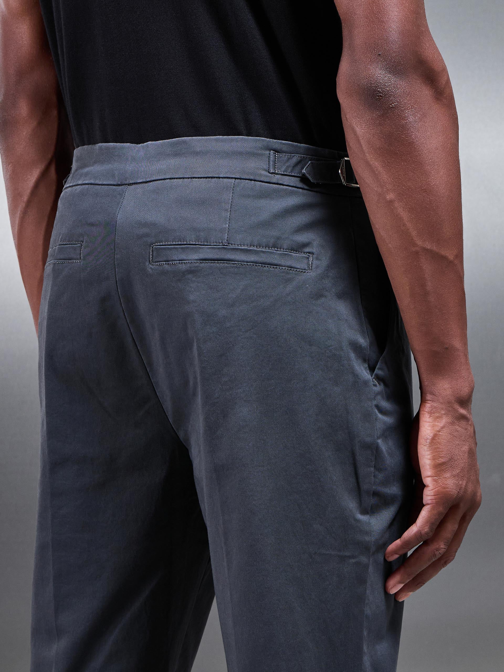 Tailored Side Adjuster Chino Trouser in Grey - Image 6