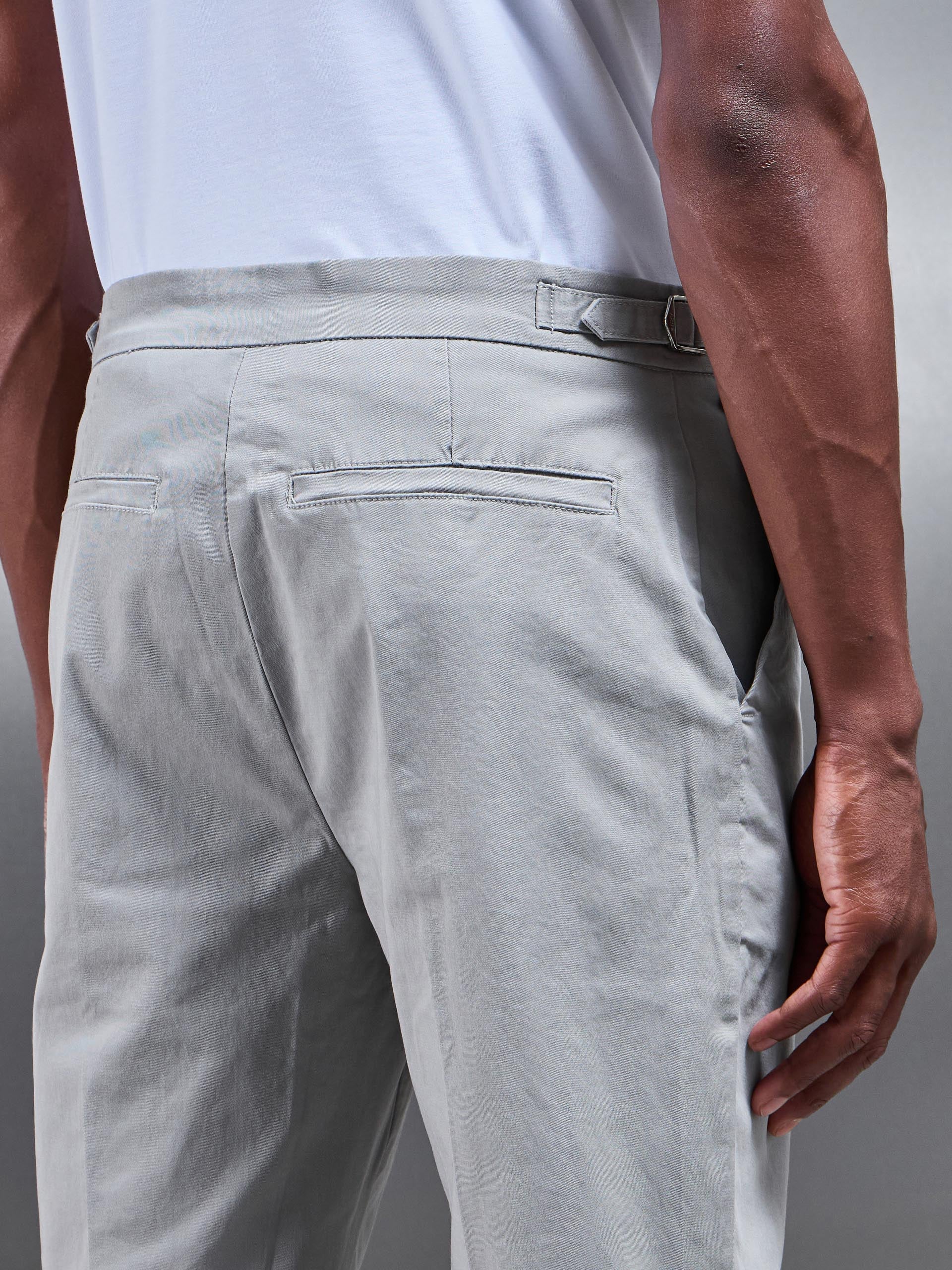 Tailored Side Adjuster Chino Trouser in Stone - Image 6