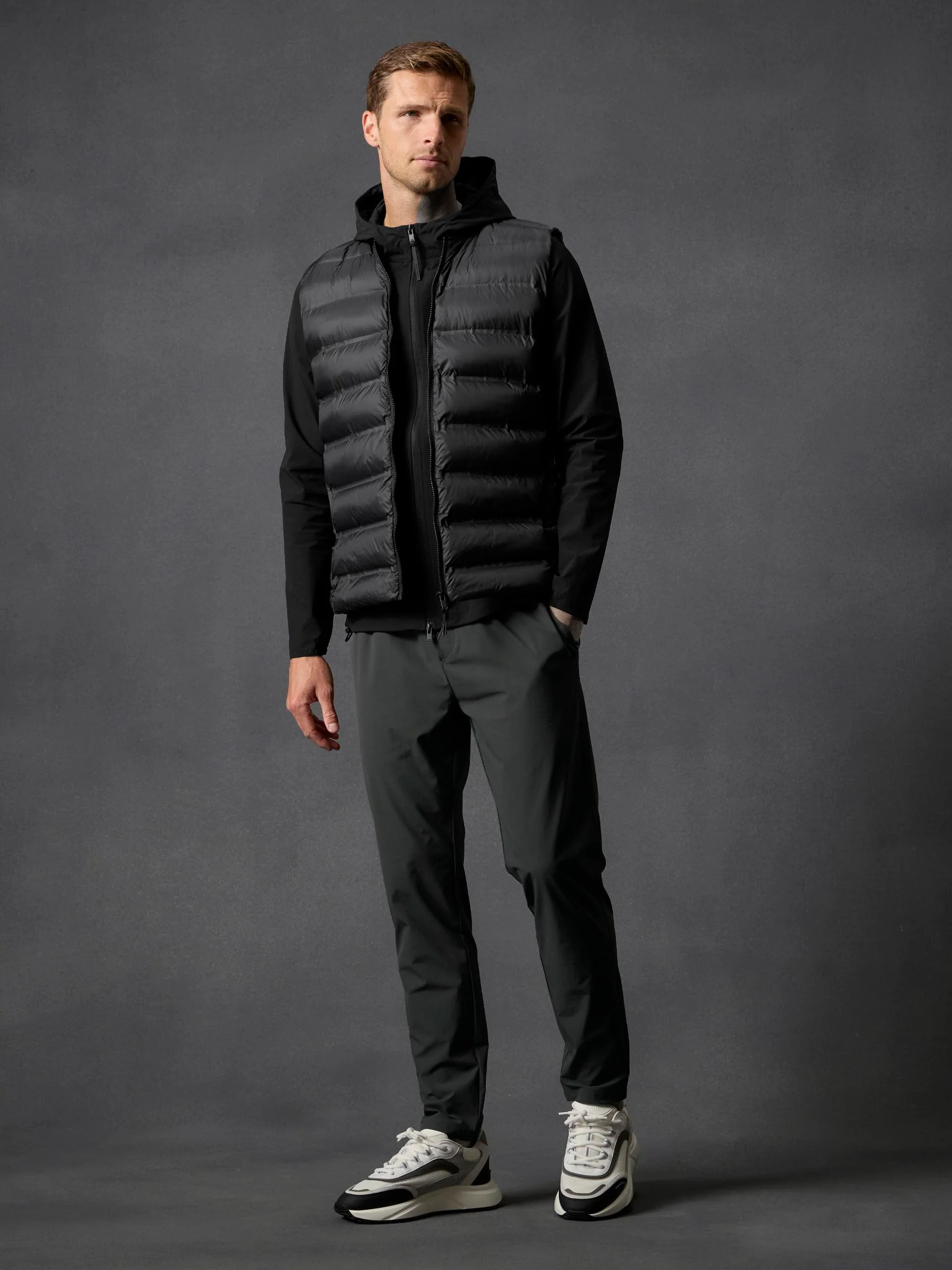 Technical Bomber Gilet in Black - Image 2