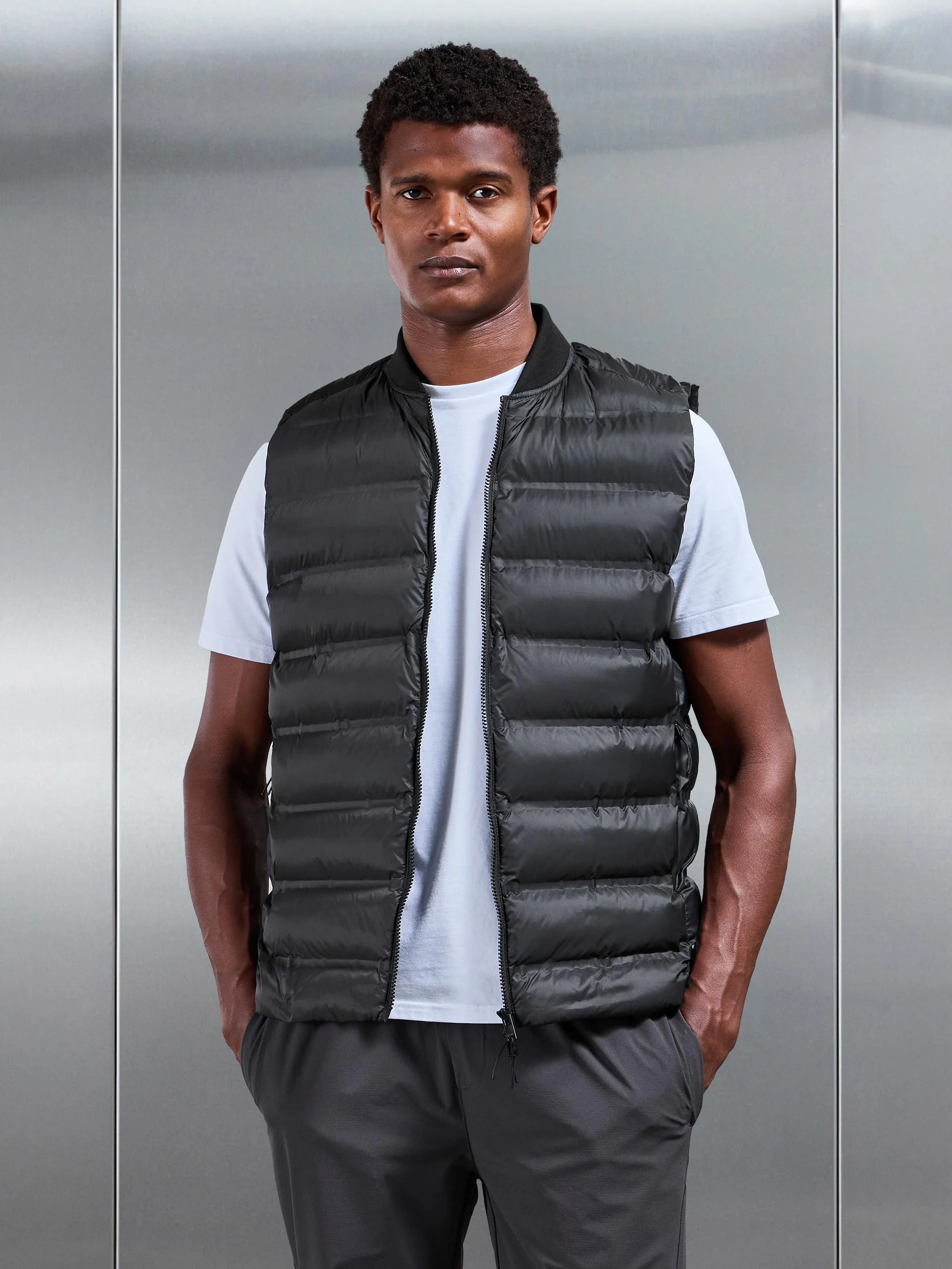 Technical Bomber Gilet in Black - Image 5