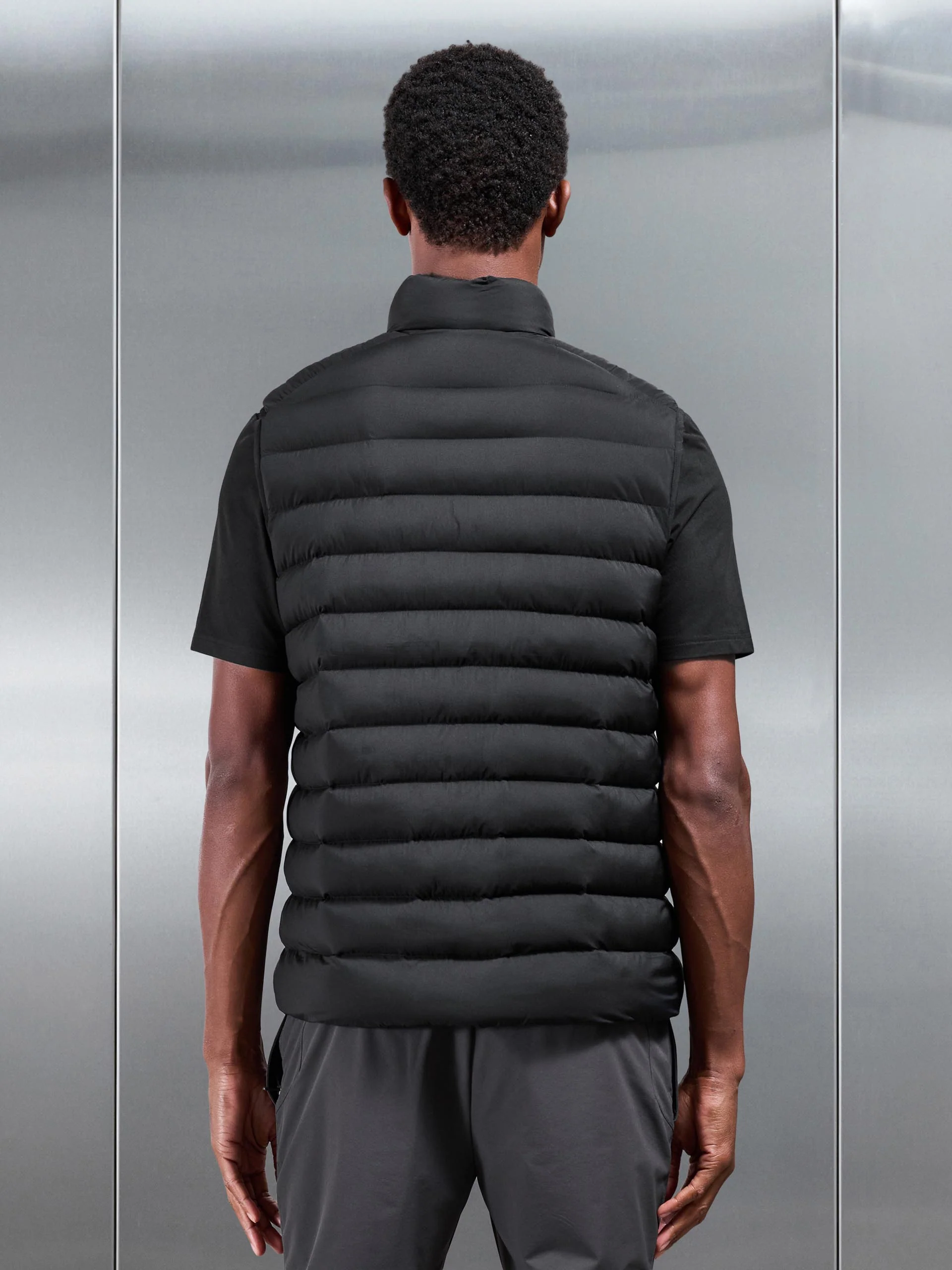 Technical Puffer Gilet in Black - Image 3