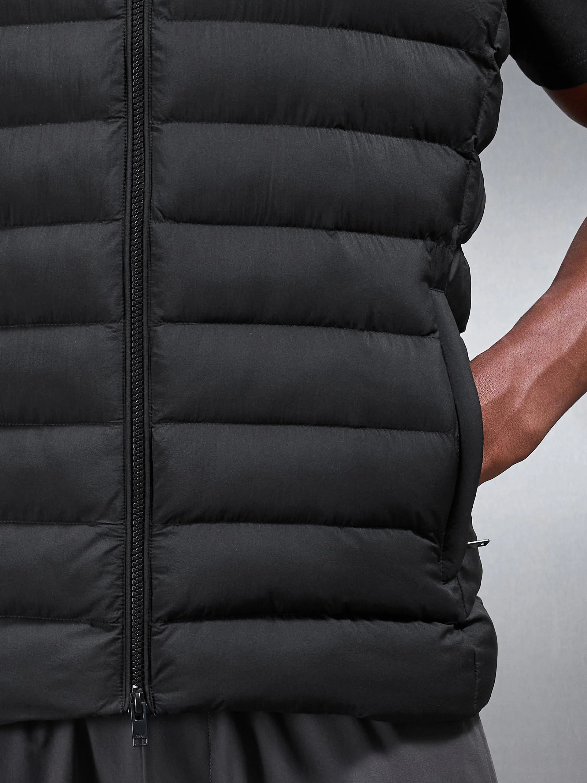 Technical Puffer Gilet in Black - Image 4
