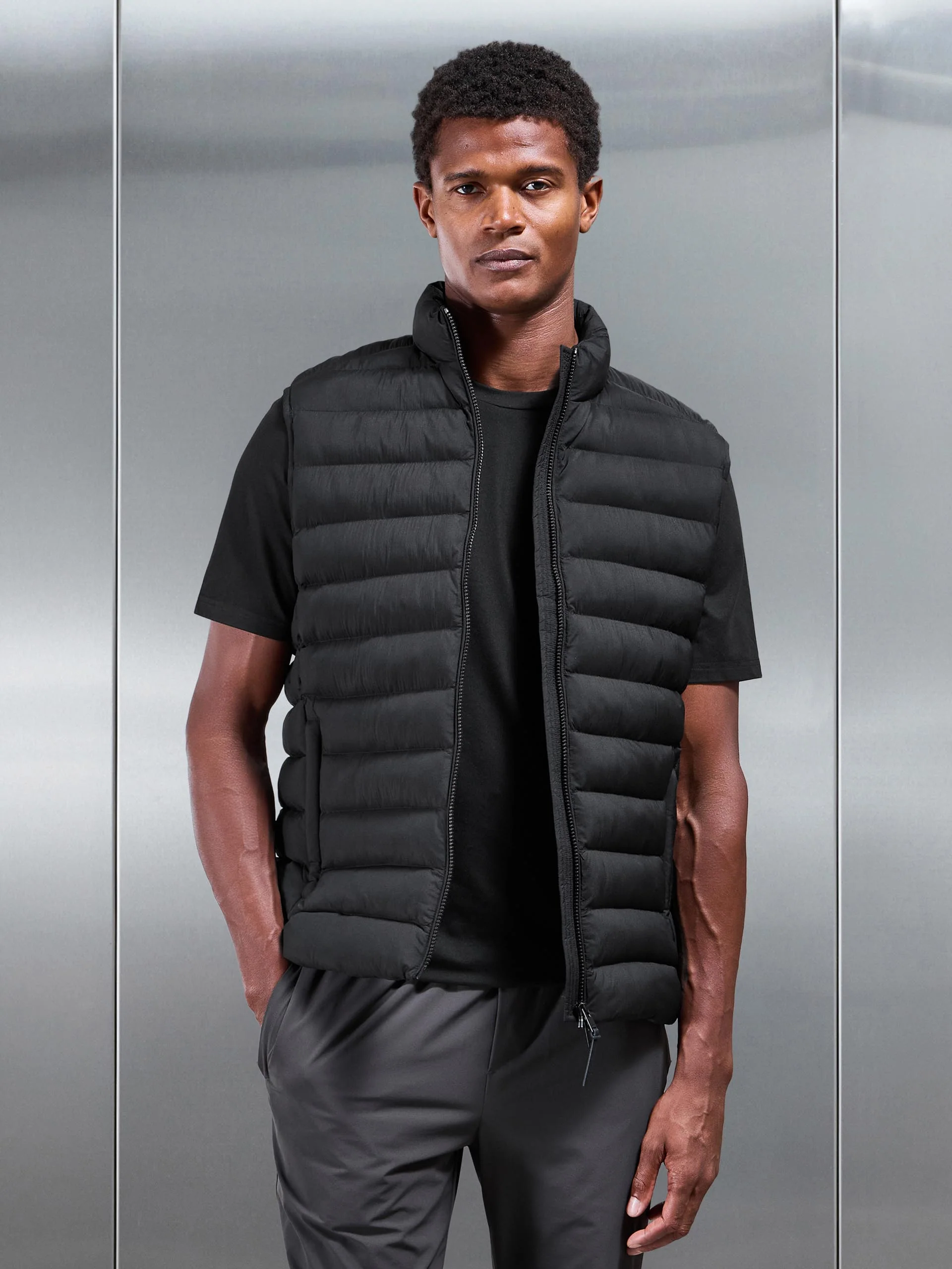 Technical Puffer Gilet in Black - Image 6
