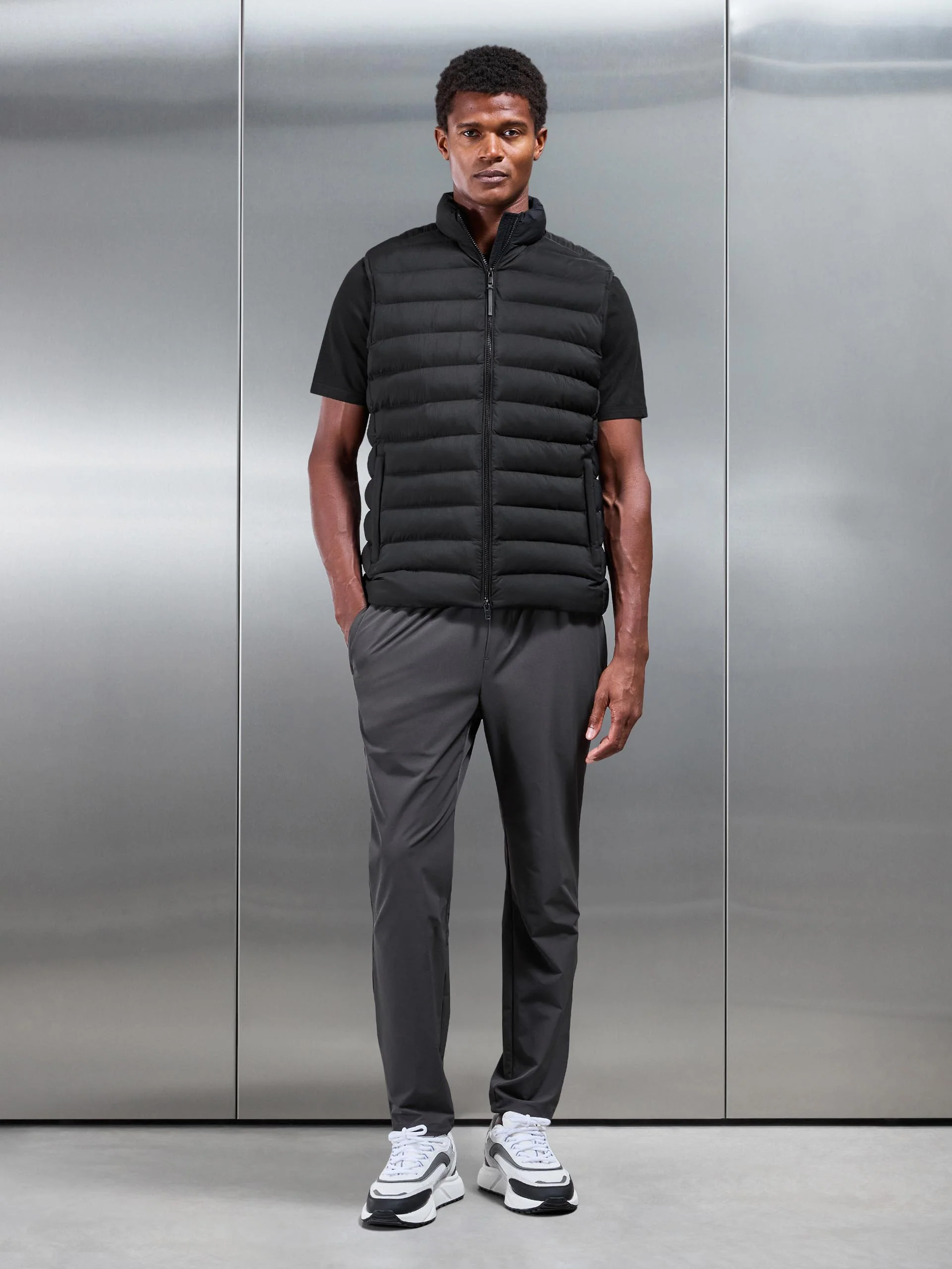 Technical Puffer Gilet in Black - Image 7