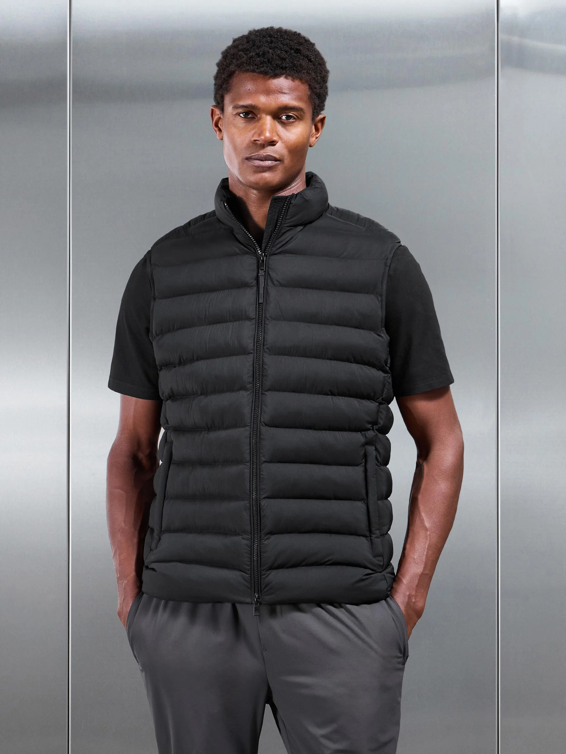 Technical Puffer Gilet in Black - Image 8