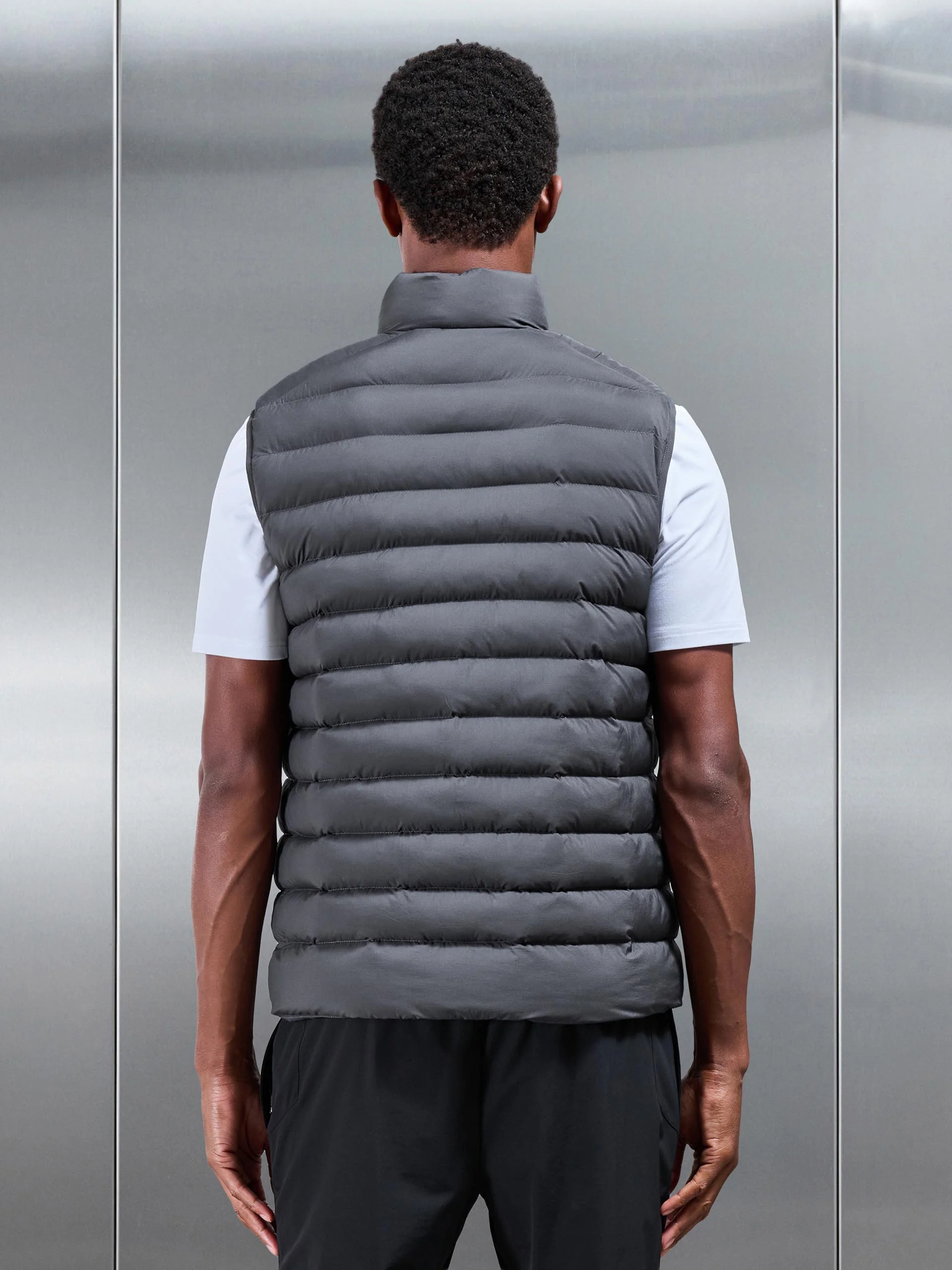 Technical Puffer Gilet in Grey - Image 3