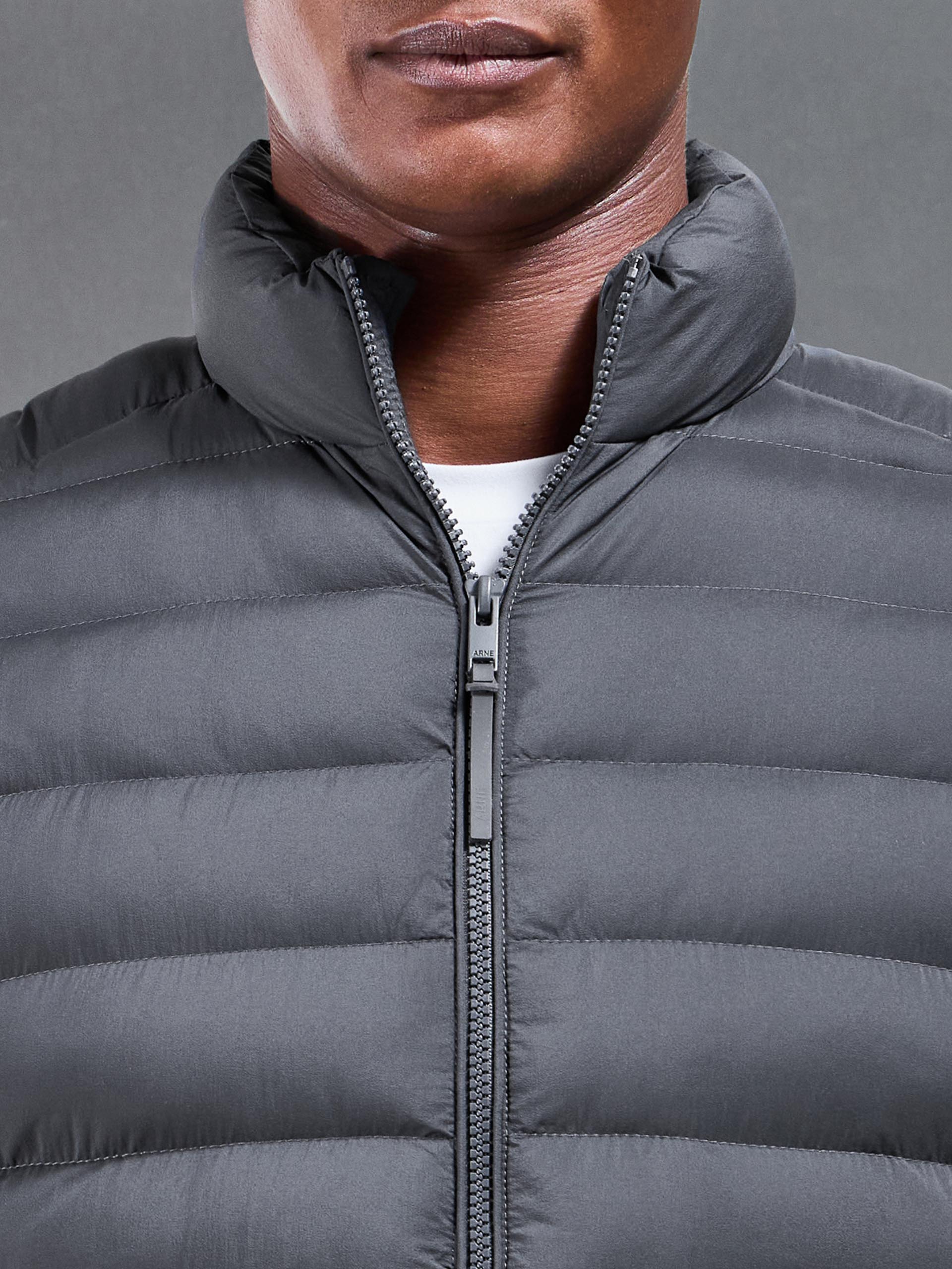 Technical Puffer Gilet in Grey - Image 4