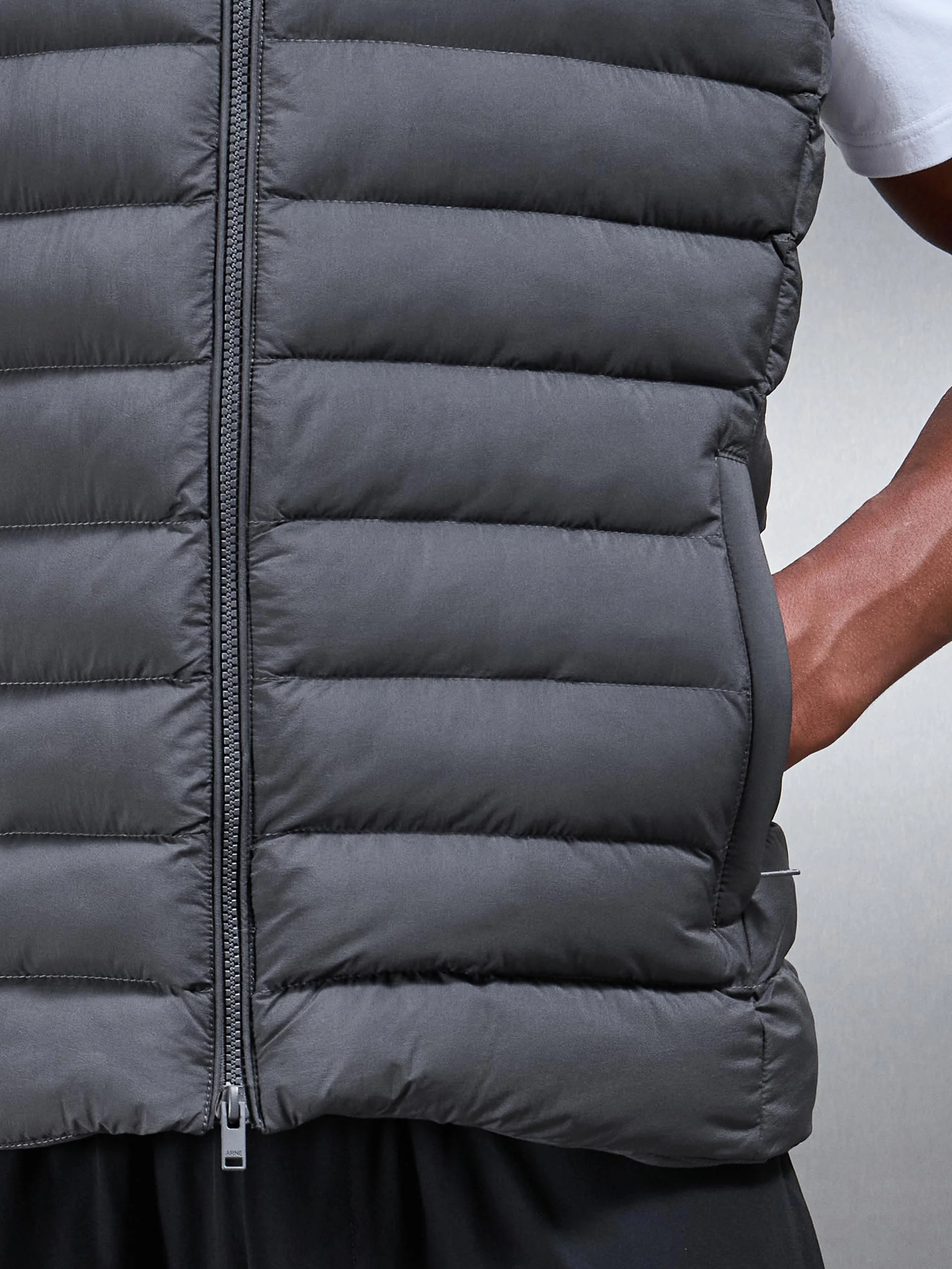 Technical Puffer Gilet in Grey - Image 5