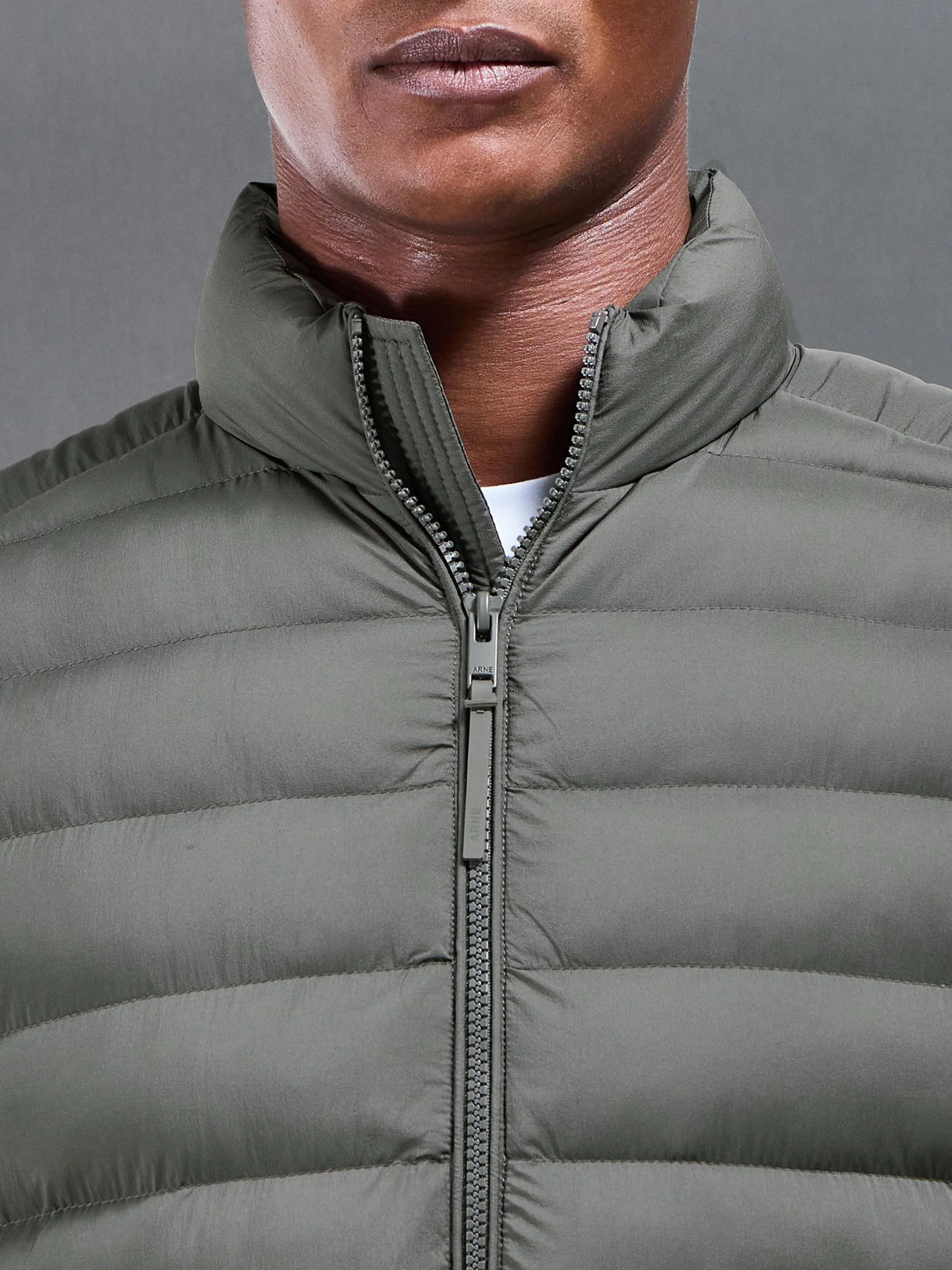 Technical Puffer Gilet in Olive - Image 4