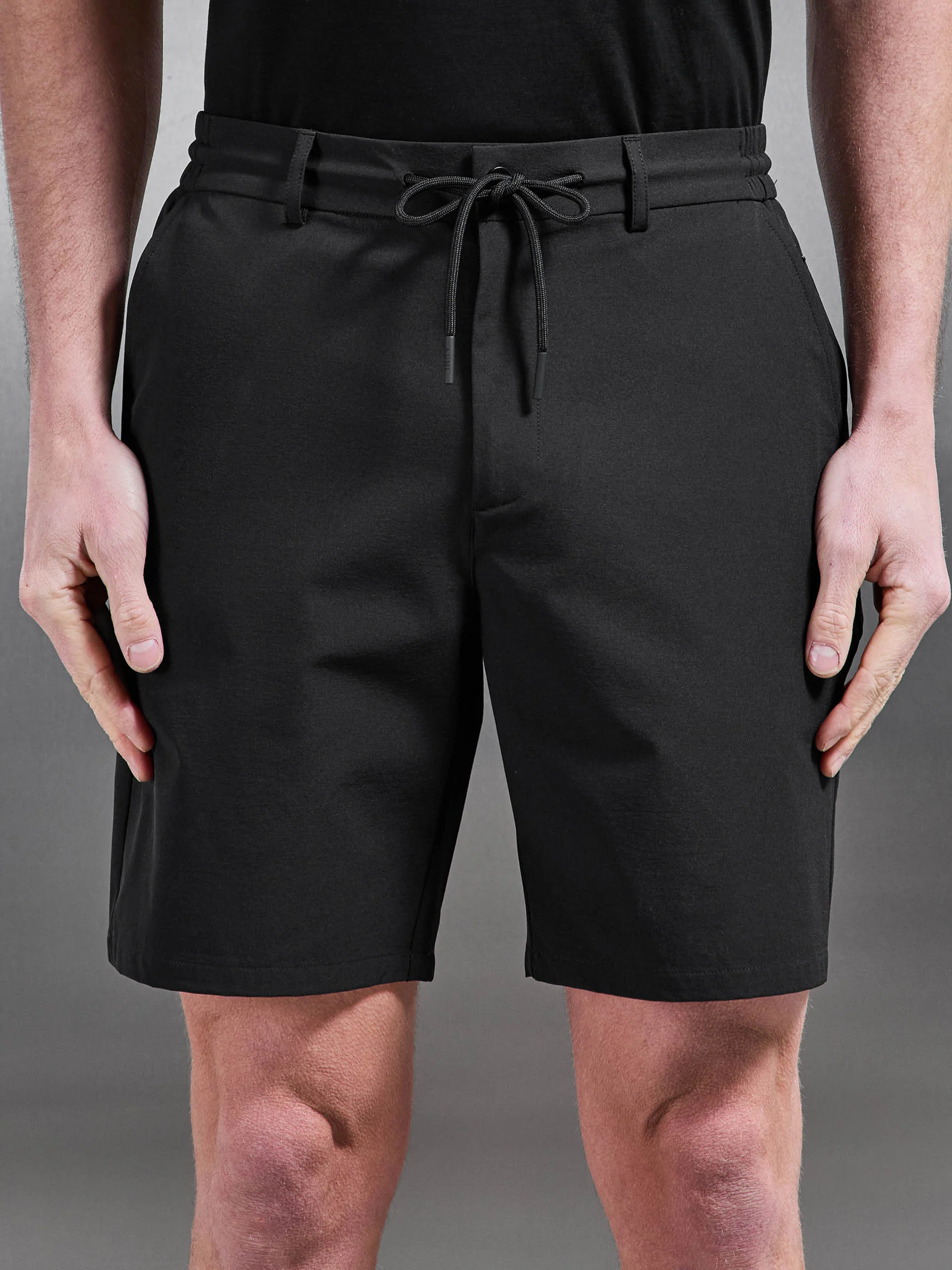 Technical Stretch Chino Short in Black - Image 4