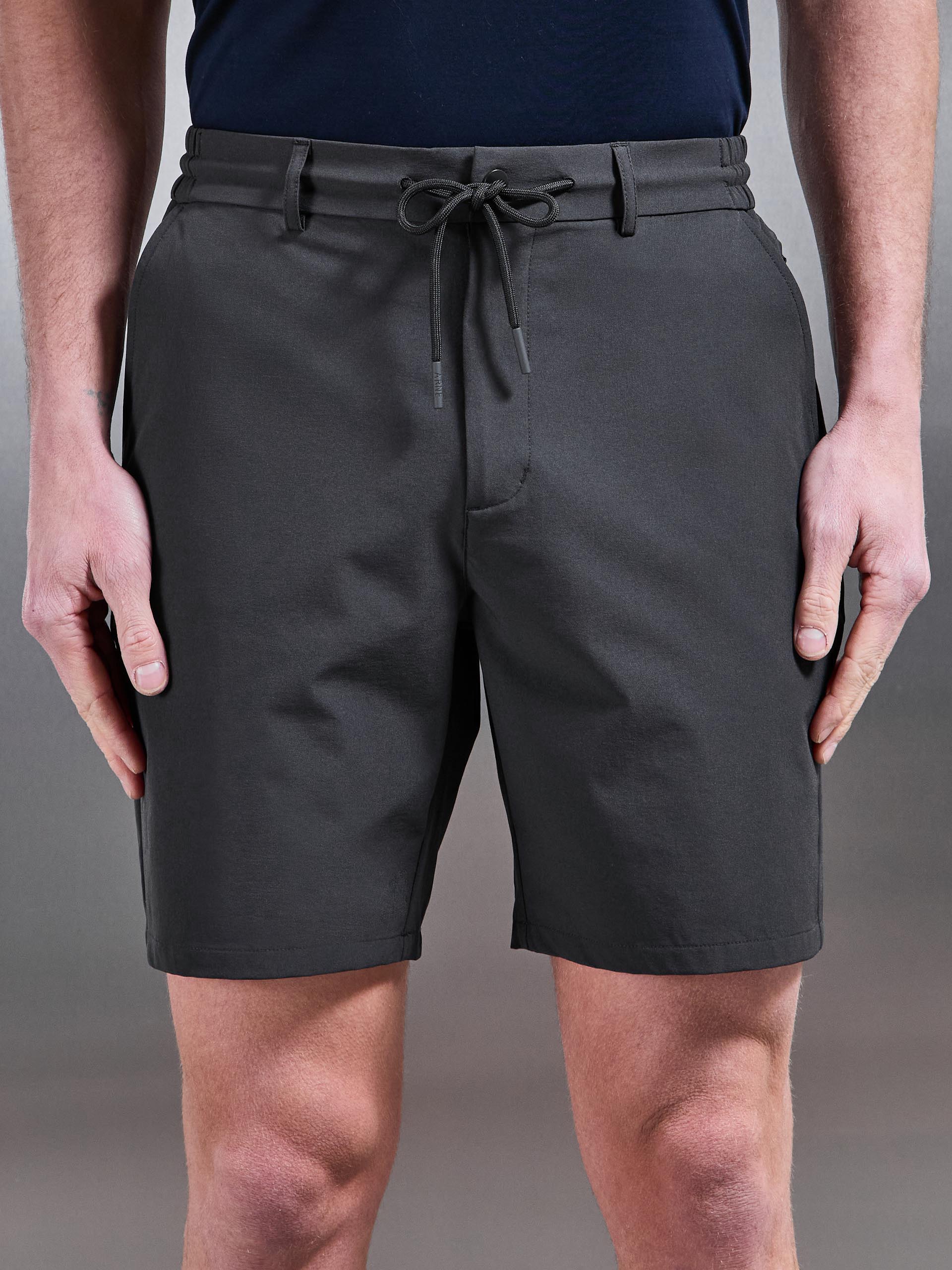 Technical Stretch Chino Short in Grey - Image 4