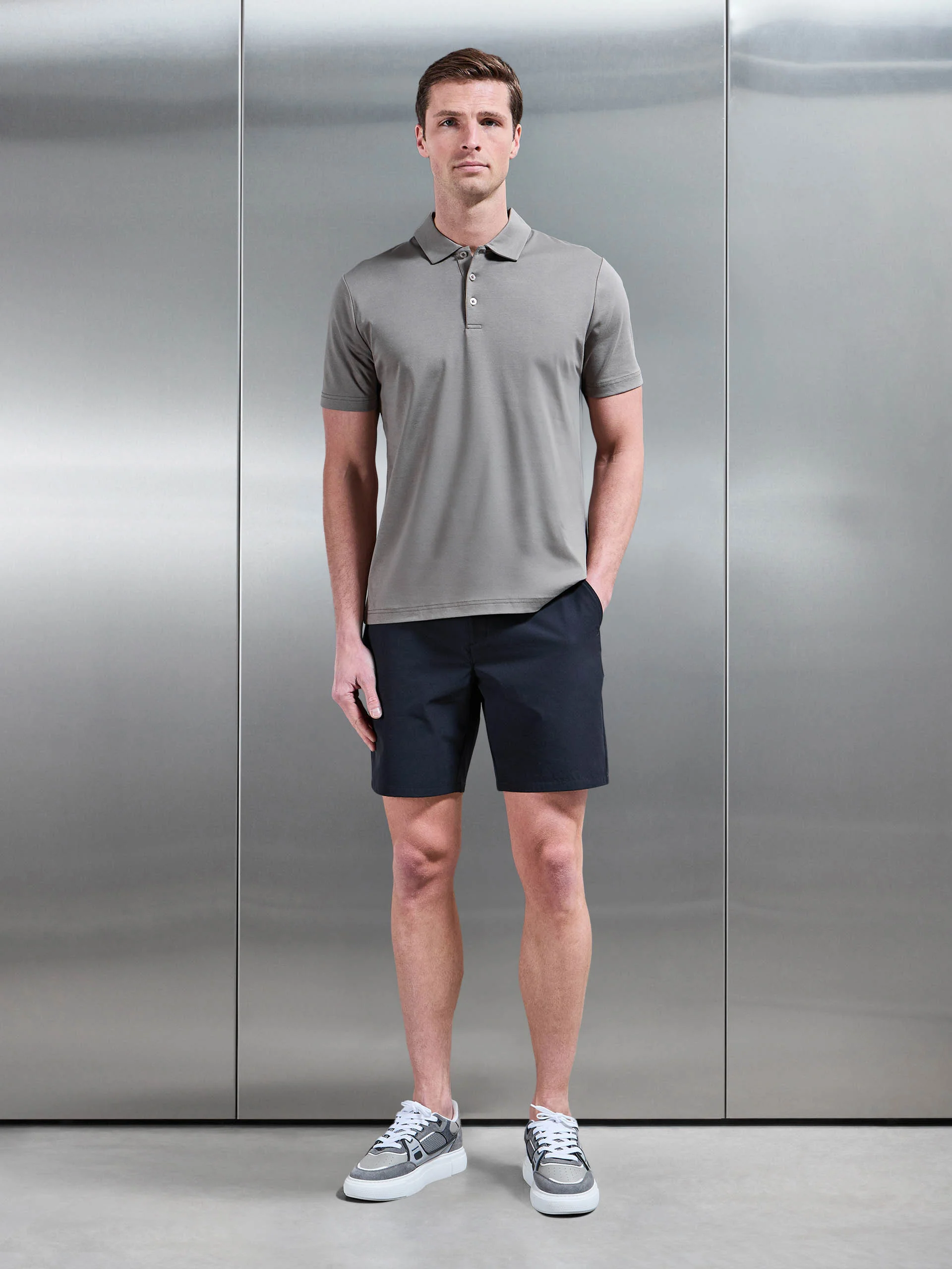 Technical Stretch Chino Short in Navy - Image 2