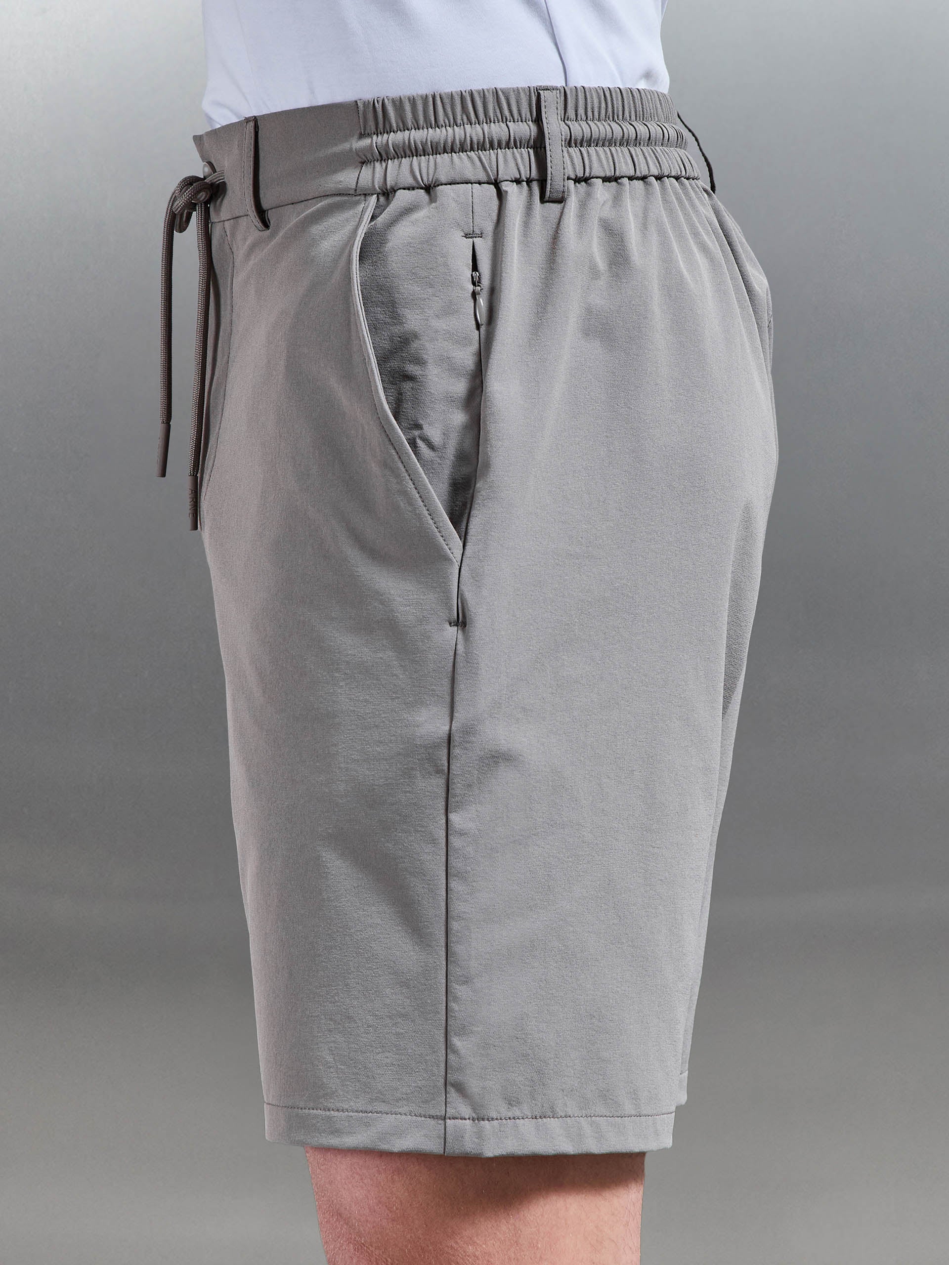 Technical Stretch Chino Short in Taupe - Image 6