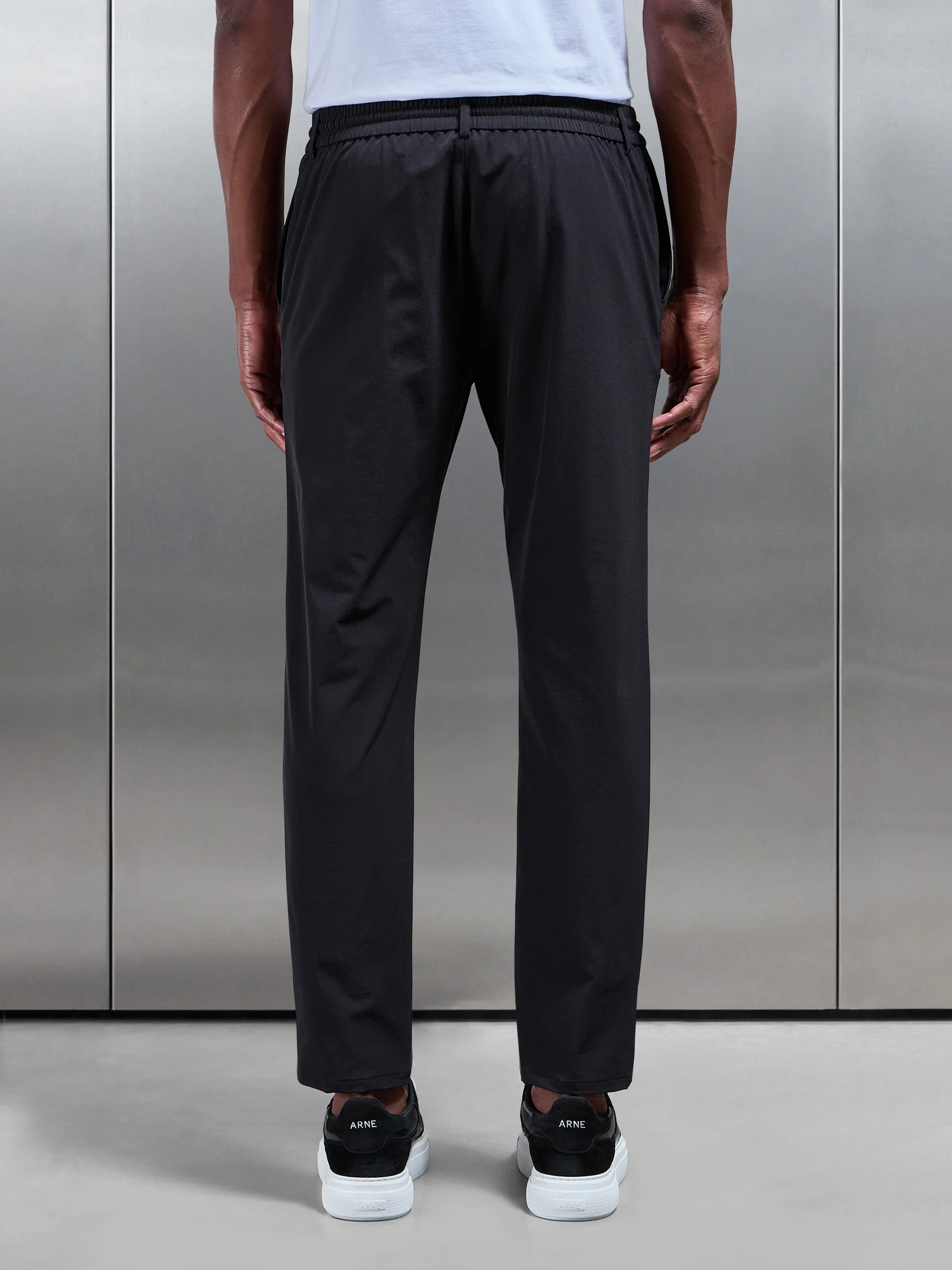 Technical Stretch Chino Trouser in Black - Image 3