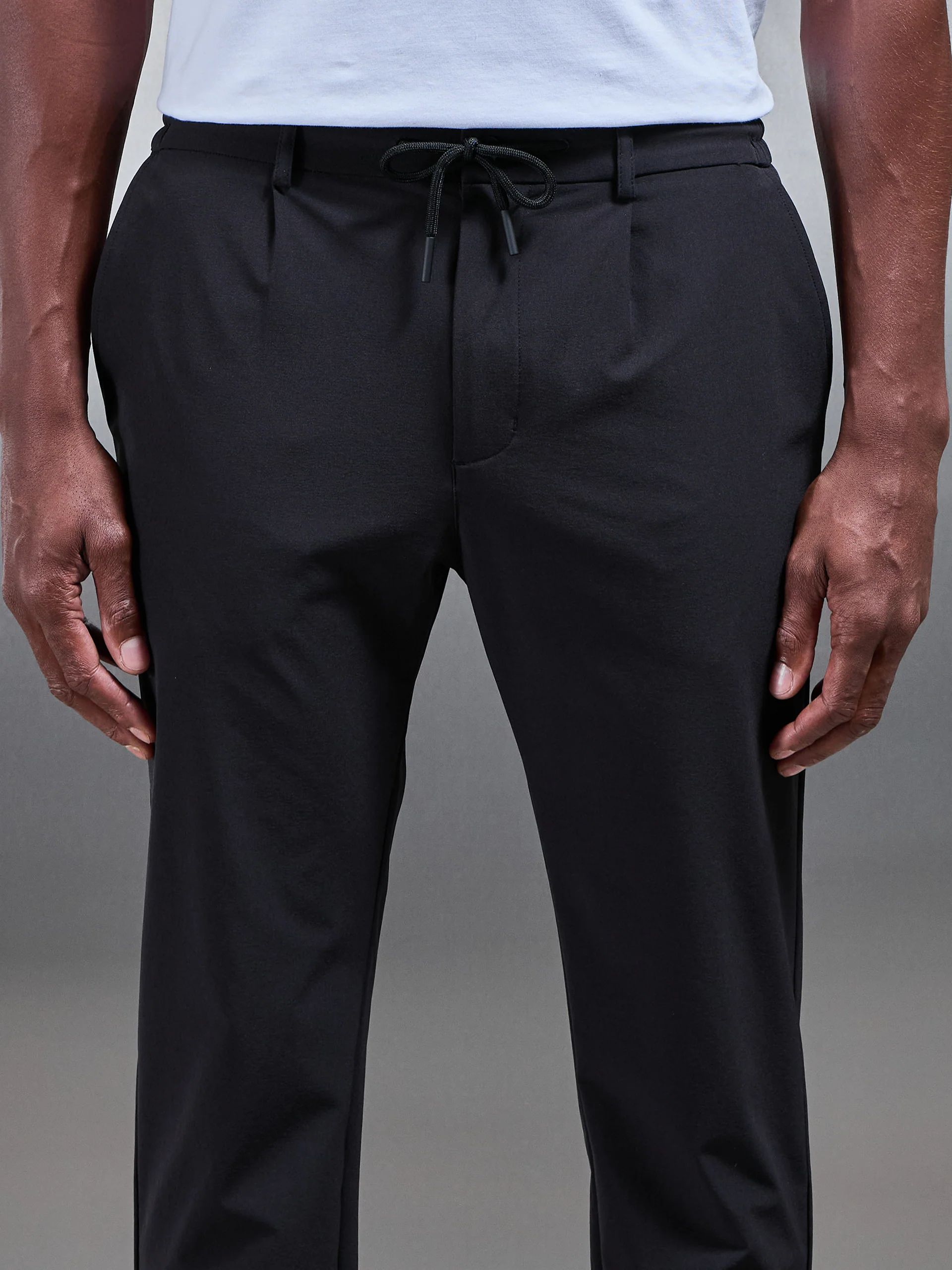 Technical Stretch Chino Trouser in Black - Image 5