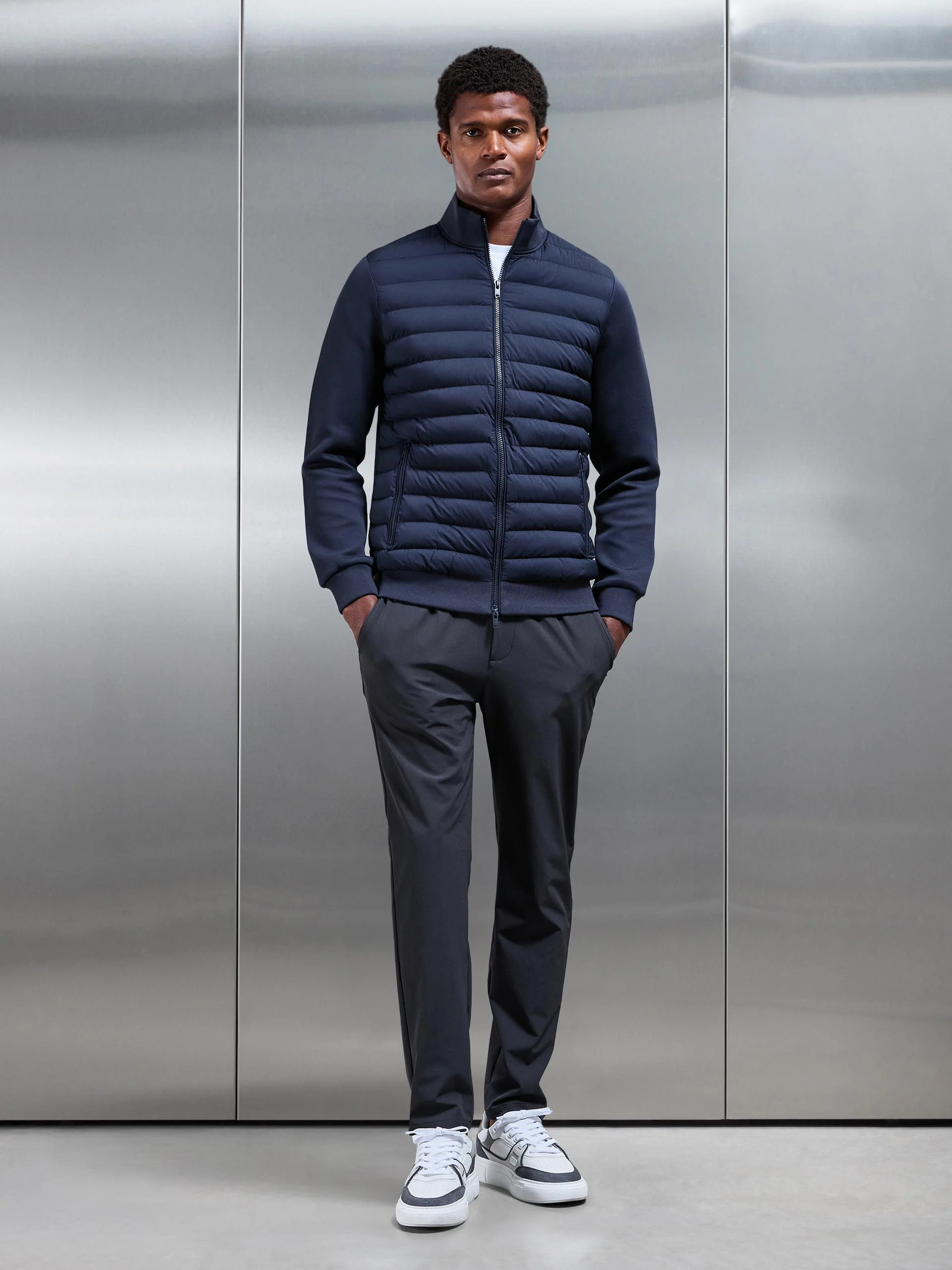 Technical Stretch Chino Trouser in Grey - Image 2